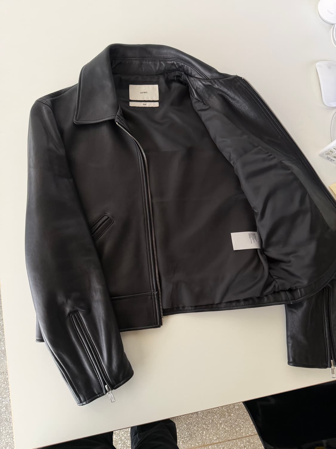 커렌트 우먼 크롭 레더 자켓 상품이미지2
