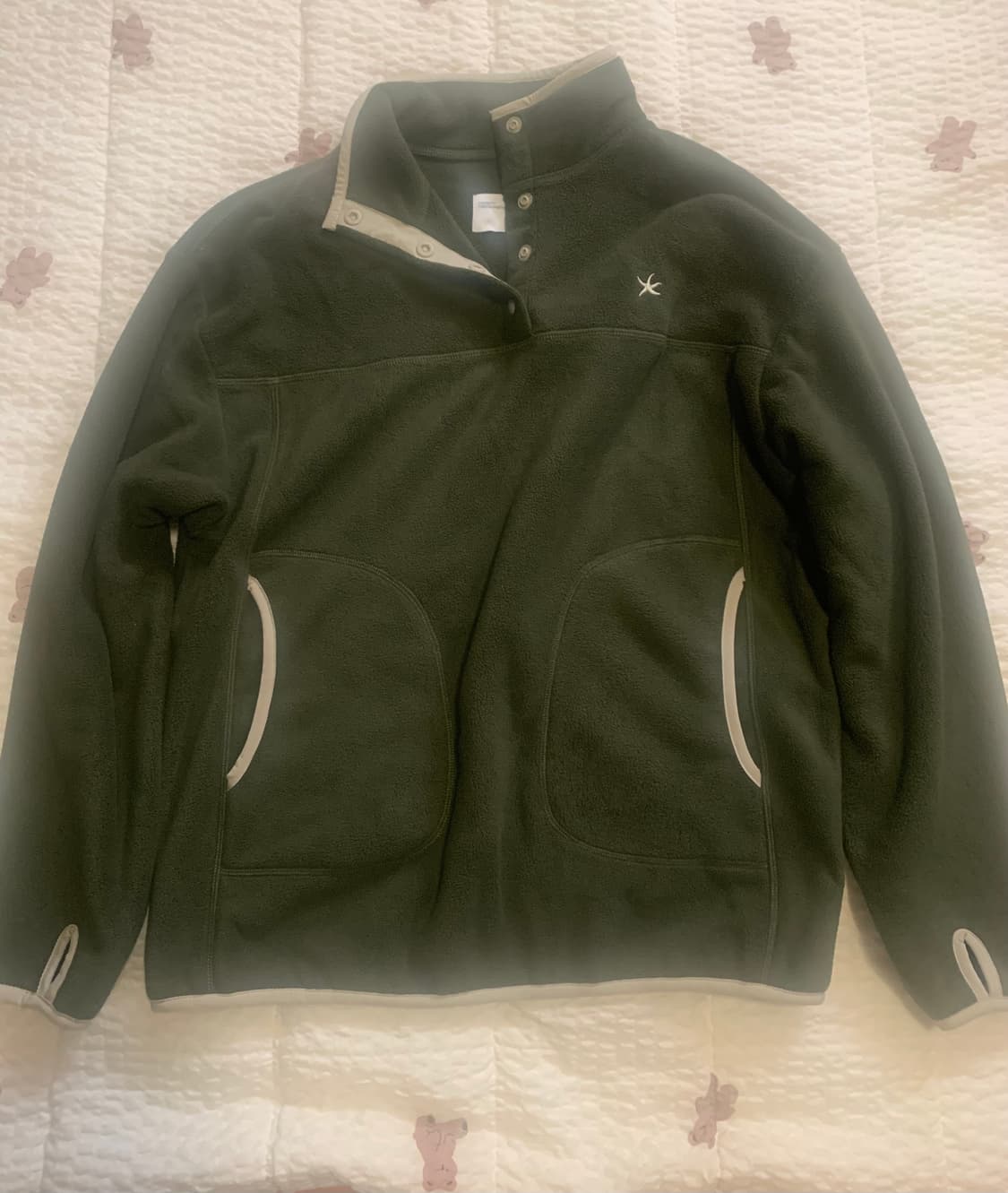 더콜디스트모먼트 카키색 플리스집업 상품이미지2