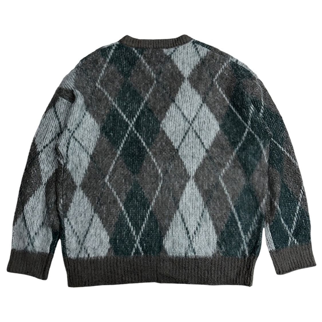 RUGGED HOUSE 브람스 아가일 헤어리 울 니트 그린 1 상품이미지4