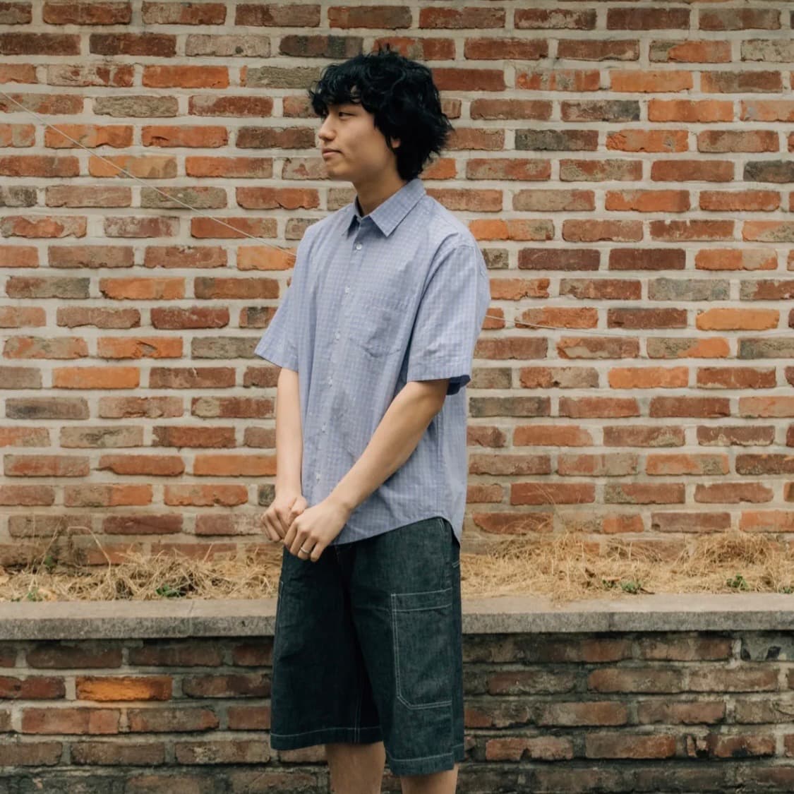 피도디도 체크하프셔츠 퍼플색 상품이미지5