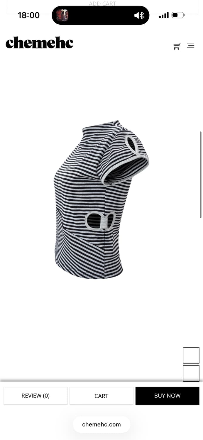 chemechc ARC STRIPE TOP (BLACK) 상품이미지2