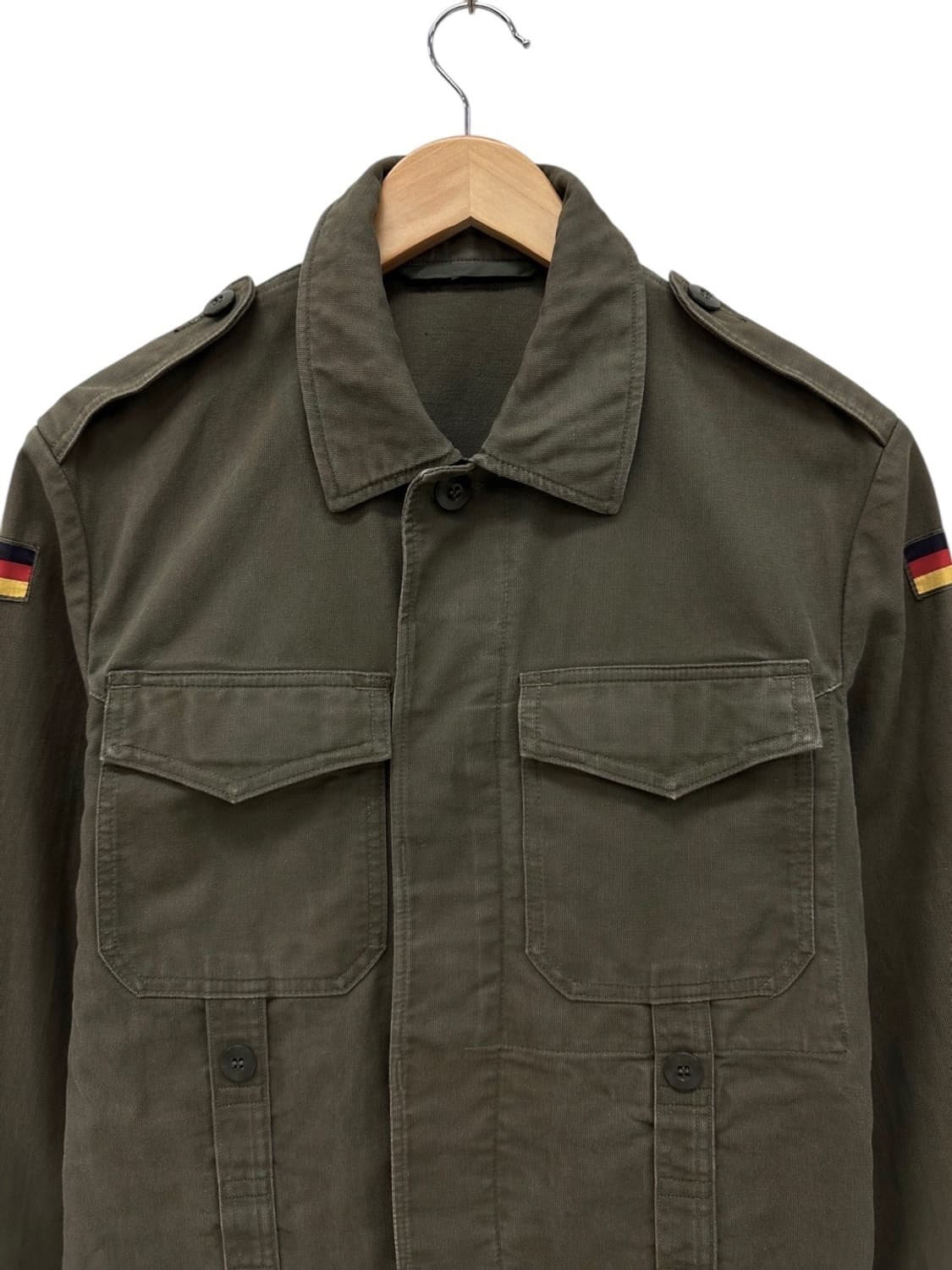 80s GMBH 독일군 퍼티그 자켓 카키 (5,M)  상품이미지2