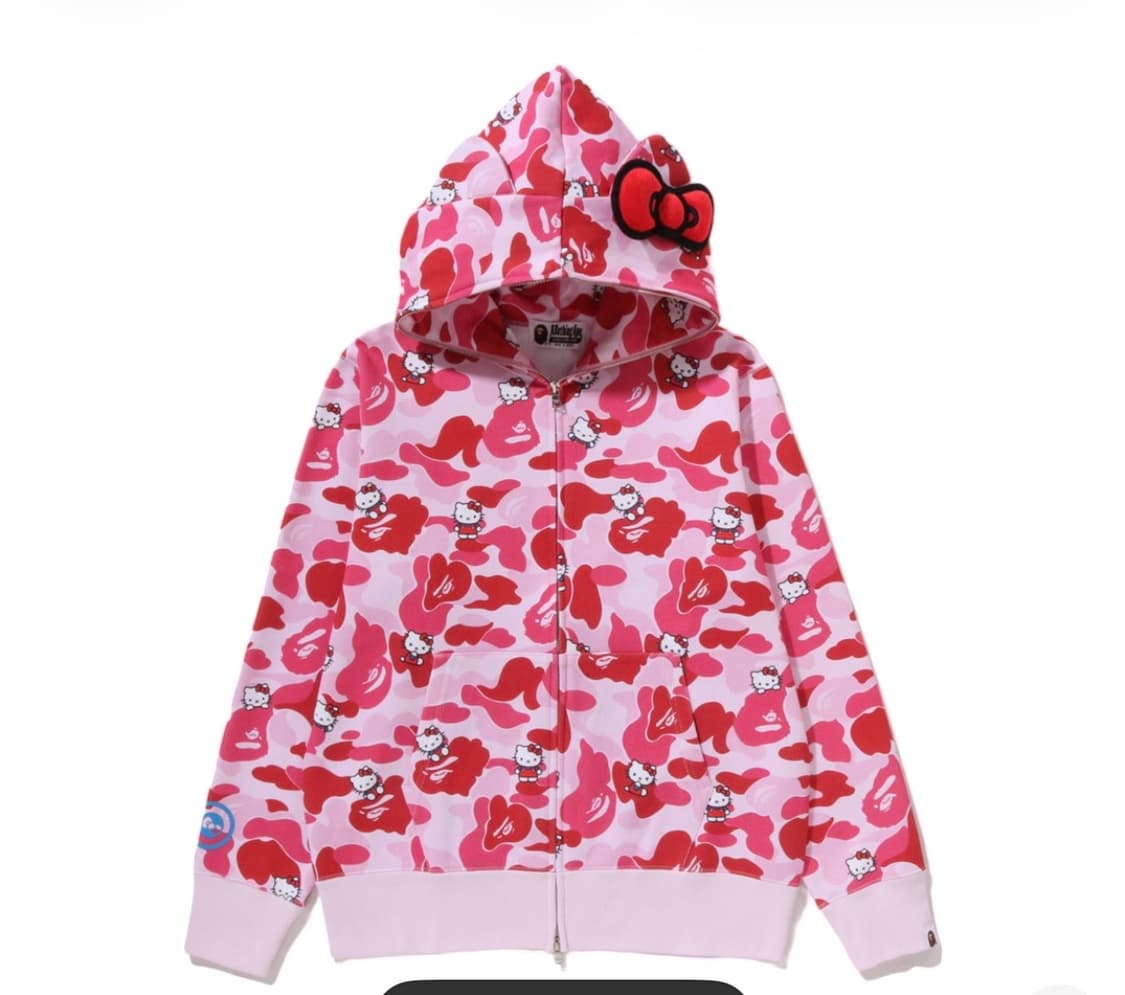 베이프 x 헬로키티 핑크 카모 후드집업 상품이미지1