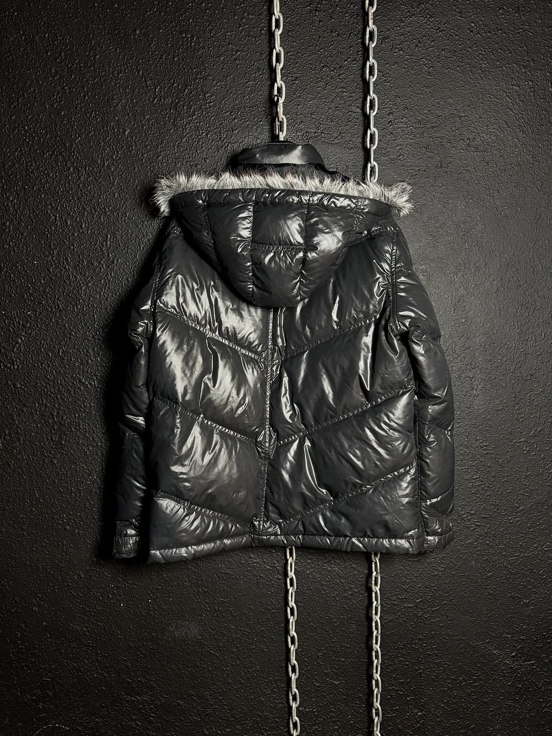 fur trimmed black down jacket  상품이미지6