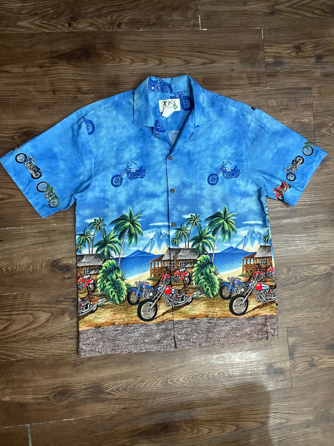 KY‘s Made In Hawaii 할리 바이크 모터사이클 하와이안 셔츠 상품이미지1