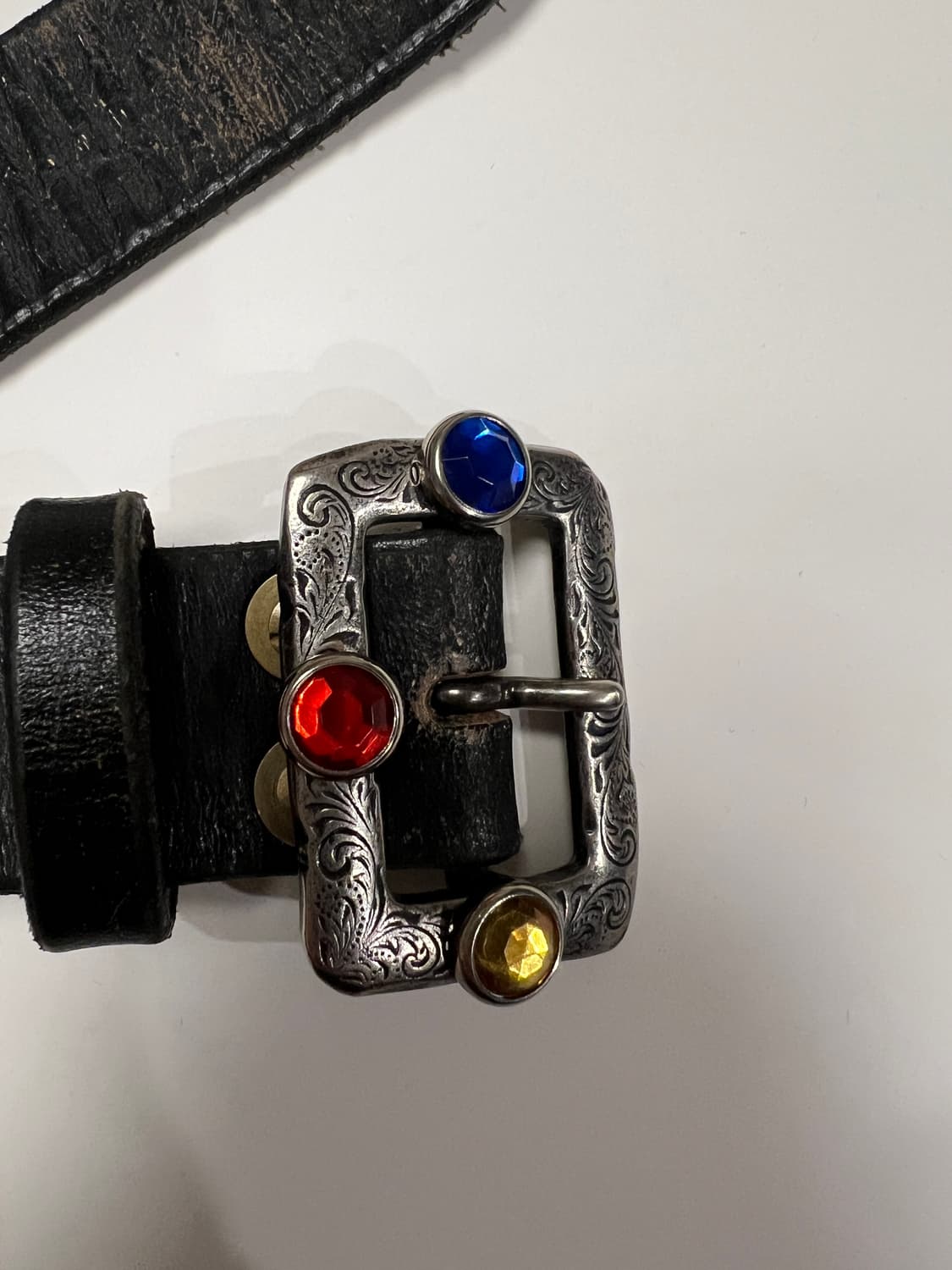 캐피탈 오일드 레더 스터드 디스코 벨트 상품이미지5