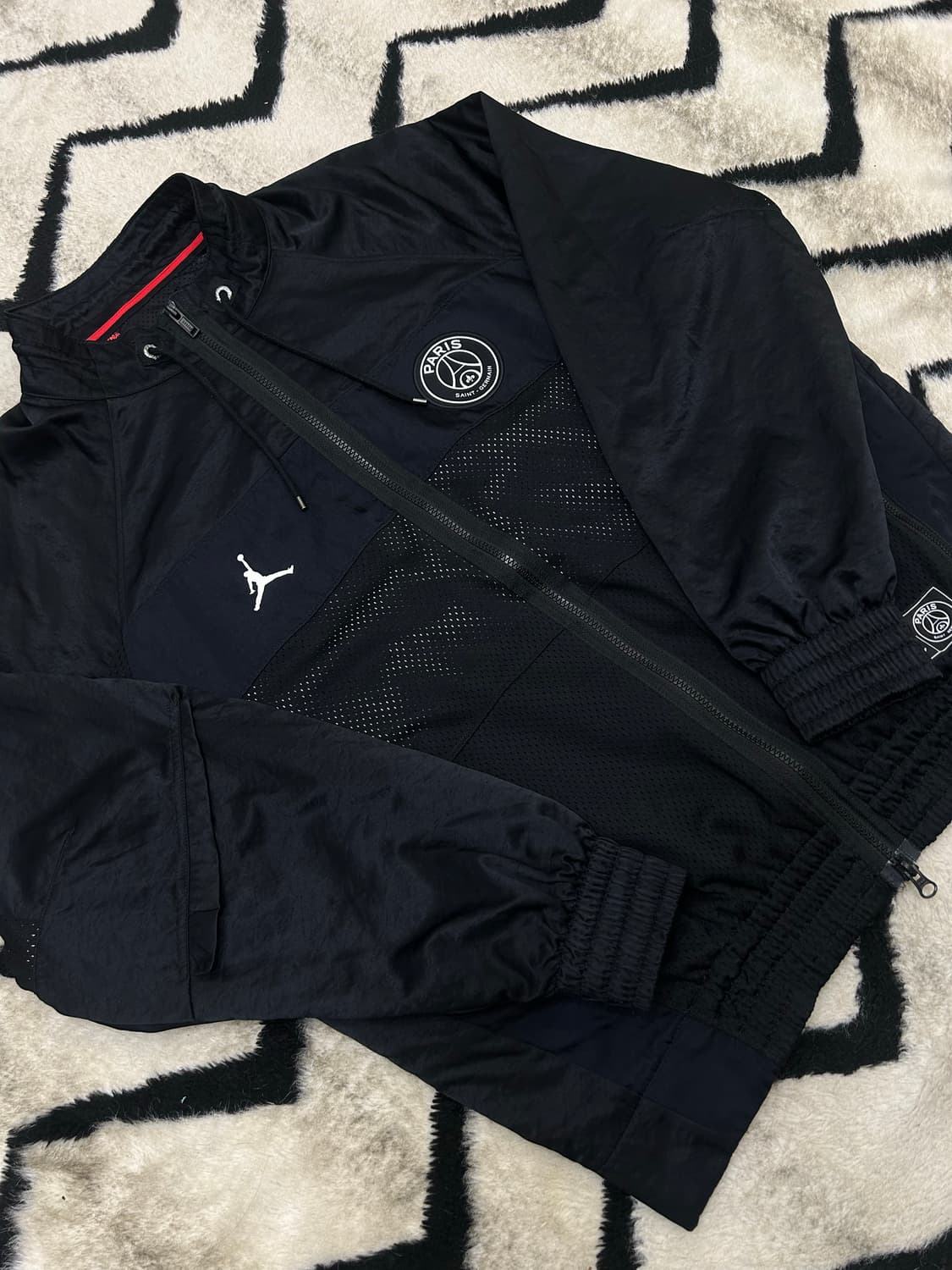 [실측XL]조던 PSG 파리생제르망 에어수트 매쉬 바람막이/블랙 상품이미지4