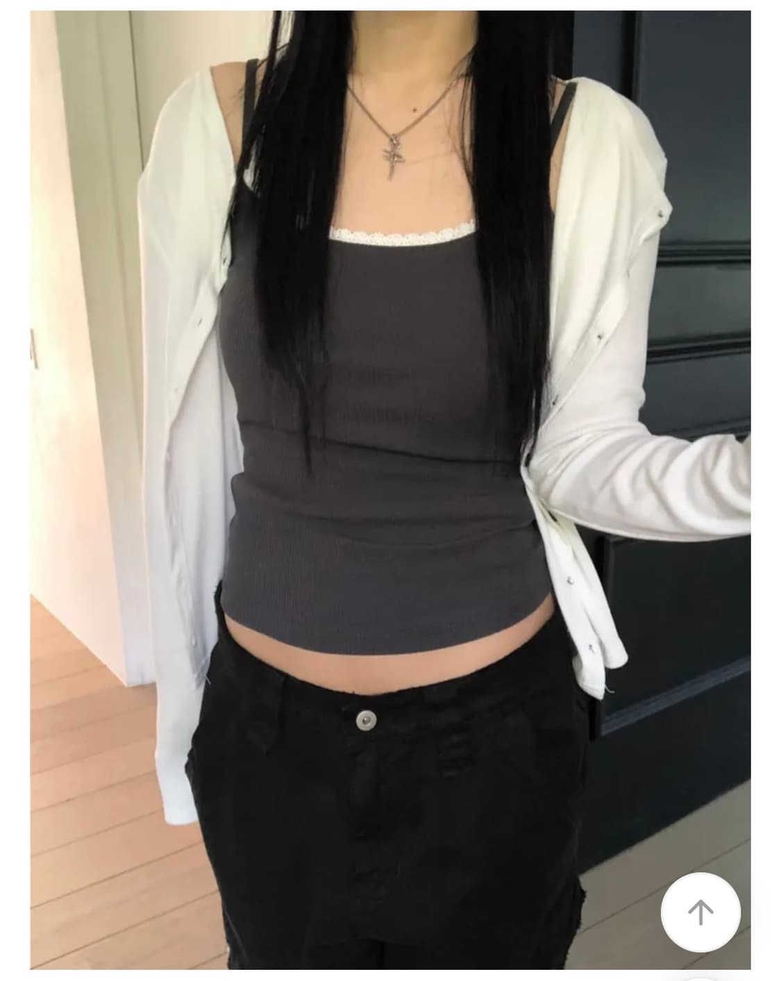 이즈이즈 실크 가디건 아이보리 화이트 silk color cardigan 상품이미지1