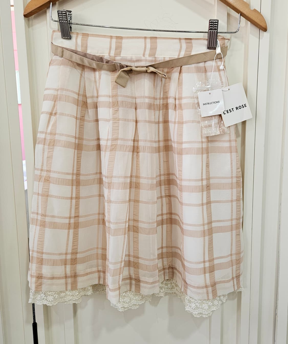 레스트로즈 밀크라떼 체크 스커트 상품이미지8