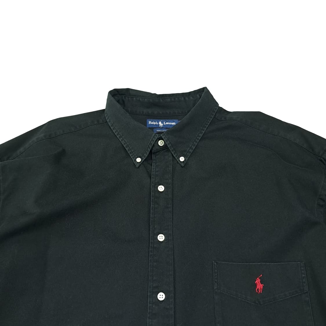 CL723 4XLT 폴로 90s 코튼 헤비트윌 버튼다운 블랙 셔츠 남방 상품이미지2