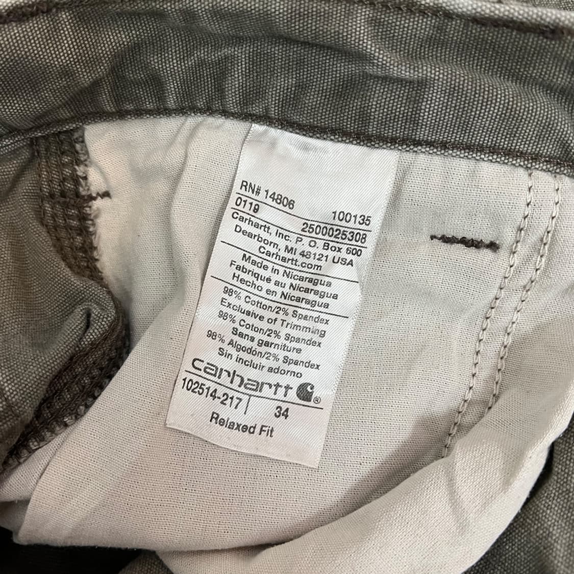 칼하트 릴렉스 러기드 캔버스 워크 쇼츠 팬츠 반바지 34 상품이미지5