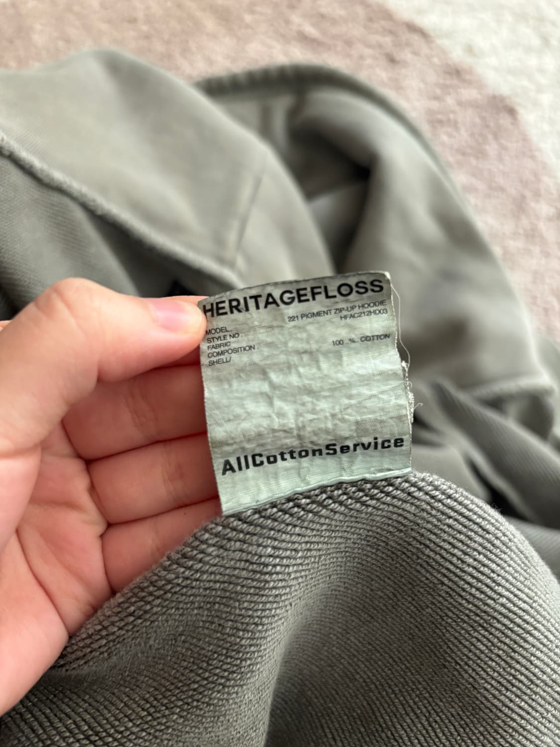 헤리티지플로스 피그먼트 후드집업 상품이미지5