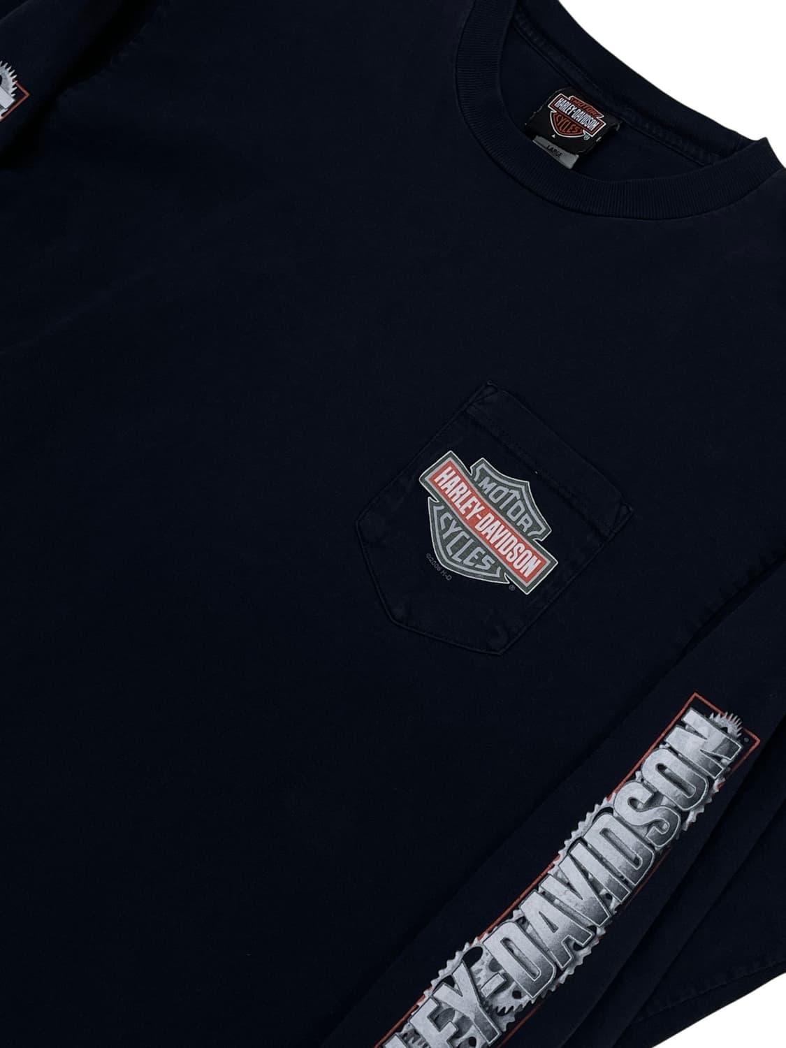 [L] 00s made USA 할리데이비슨 롱 슬리브 긴팔 티셔츠 상품이미지4
