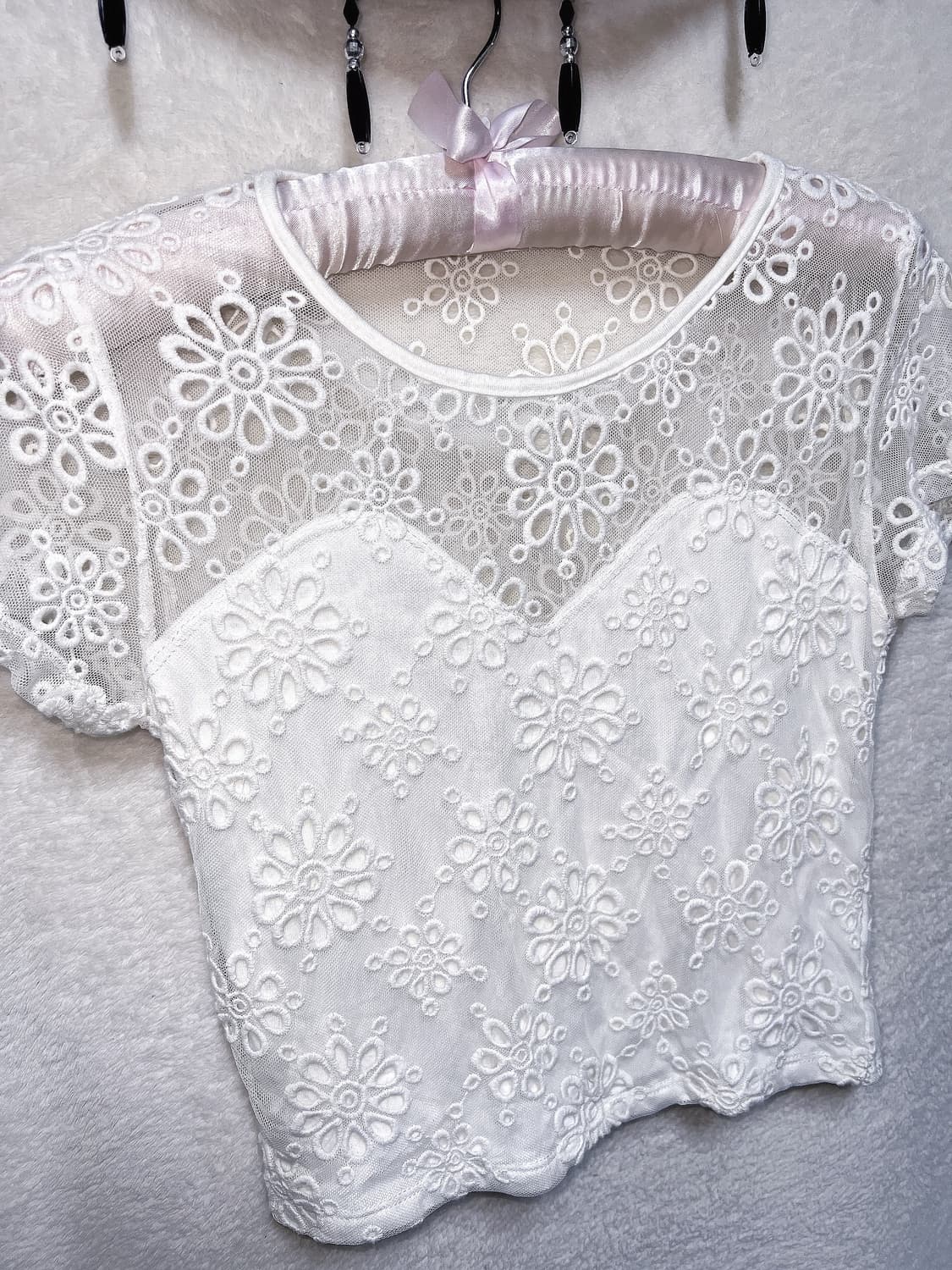 로맨틱갸루 로걀 시스루레이스 망사 반팔탑 히메 오네 아게하 헤이세이 섹시 상품이미지10