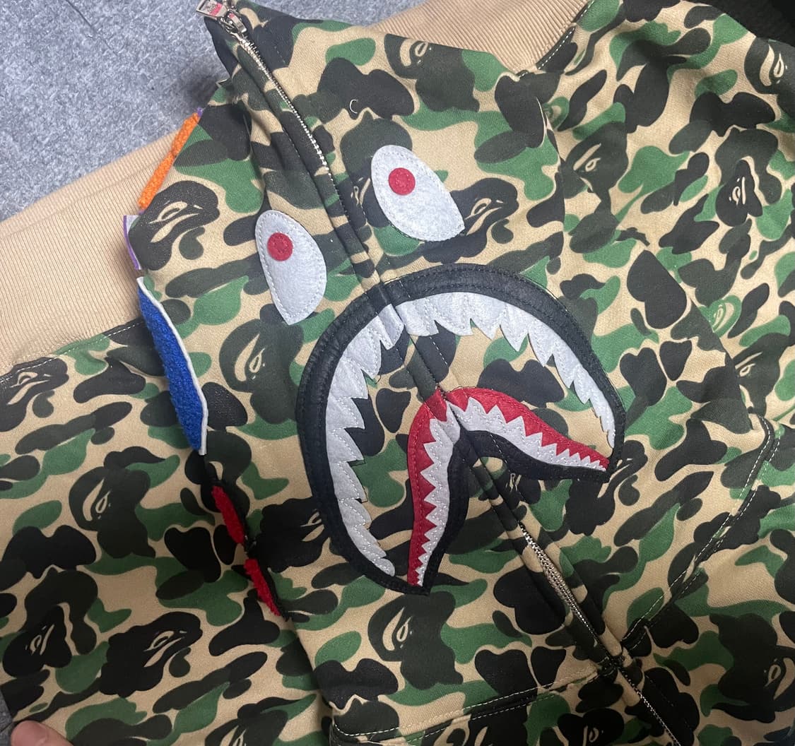 베이프 그린 카모 후드집업 상품이미지1