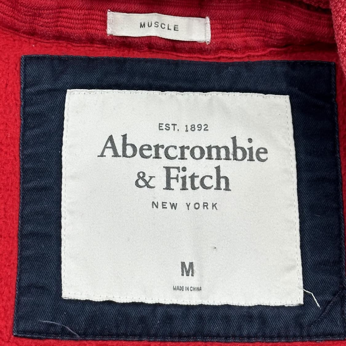 아베크롬비 og y2k 헤비코튼 후드집업 레드 M 상품이미지5