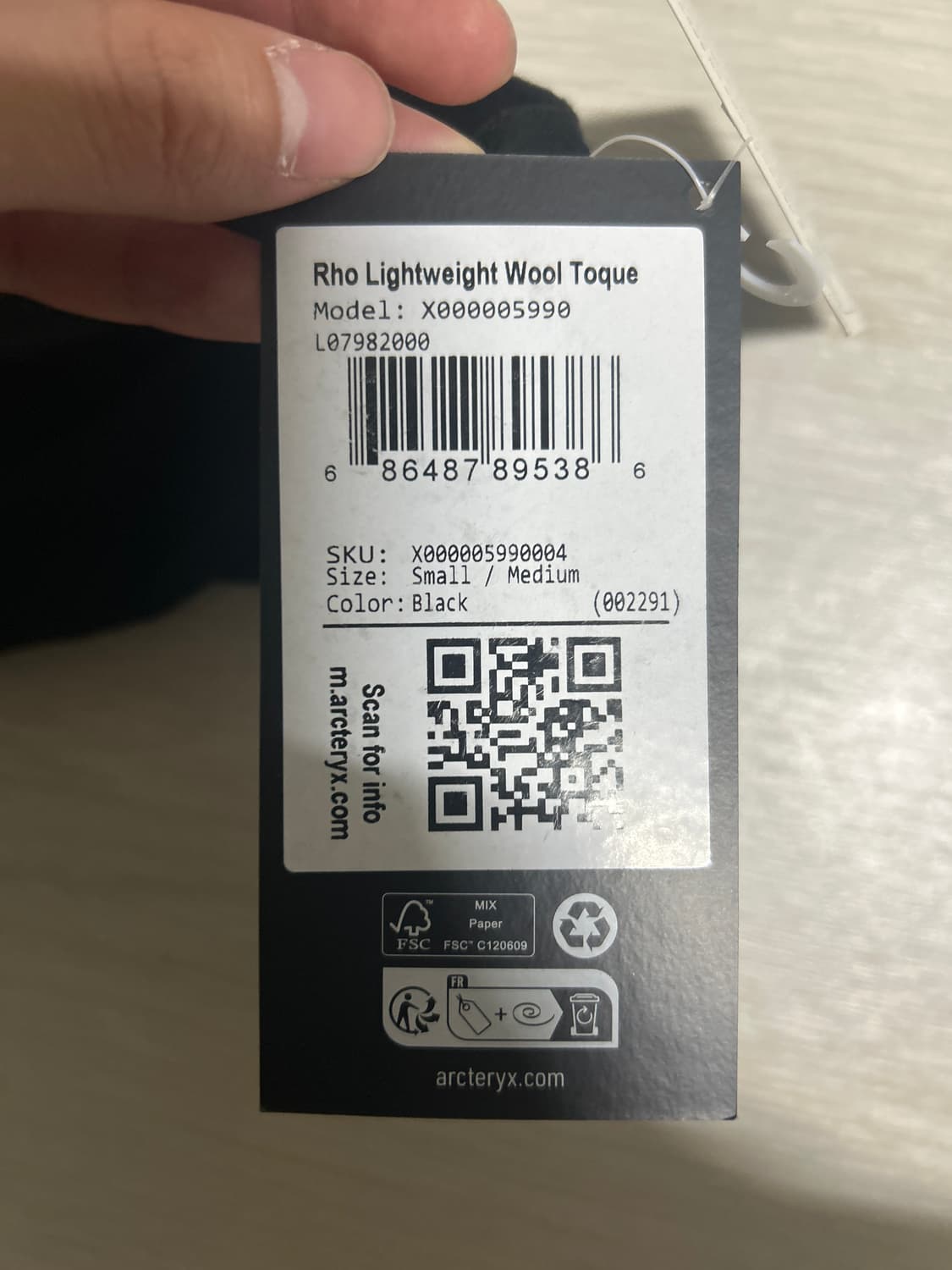 아크테릭스 로 라이트웨이트 울 토크 블랙 s-m 상품이미지3