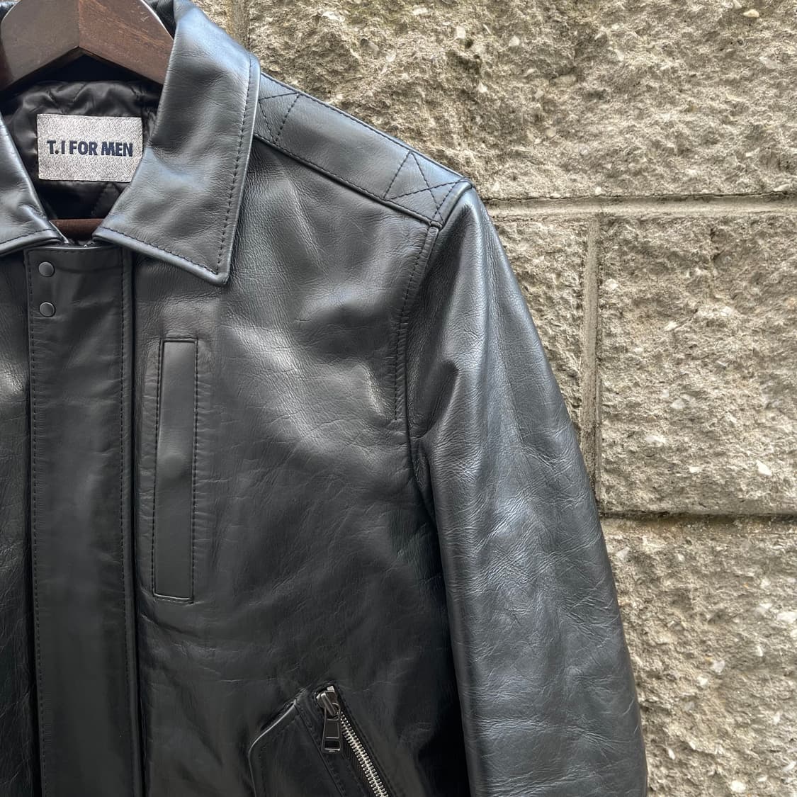 [100] 티아이포맨 소가죽 블랙 자켓 상품이미지4