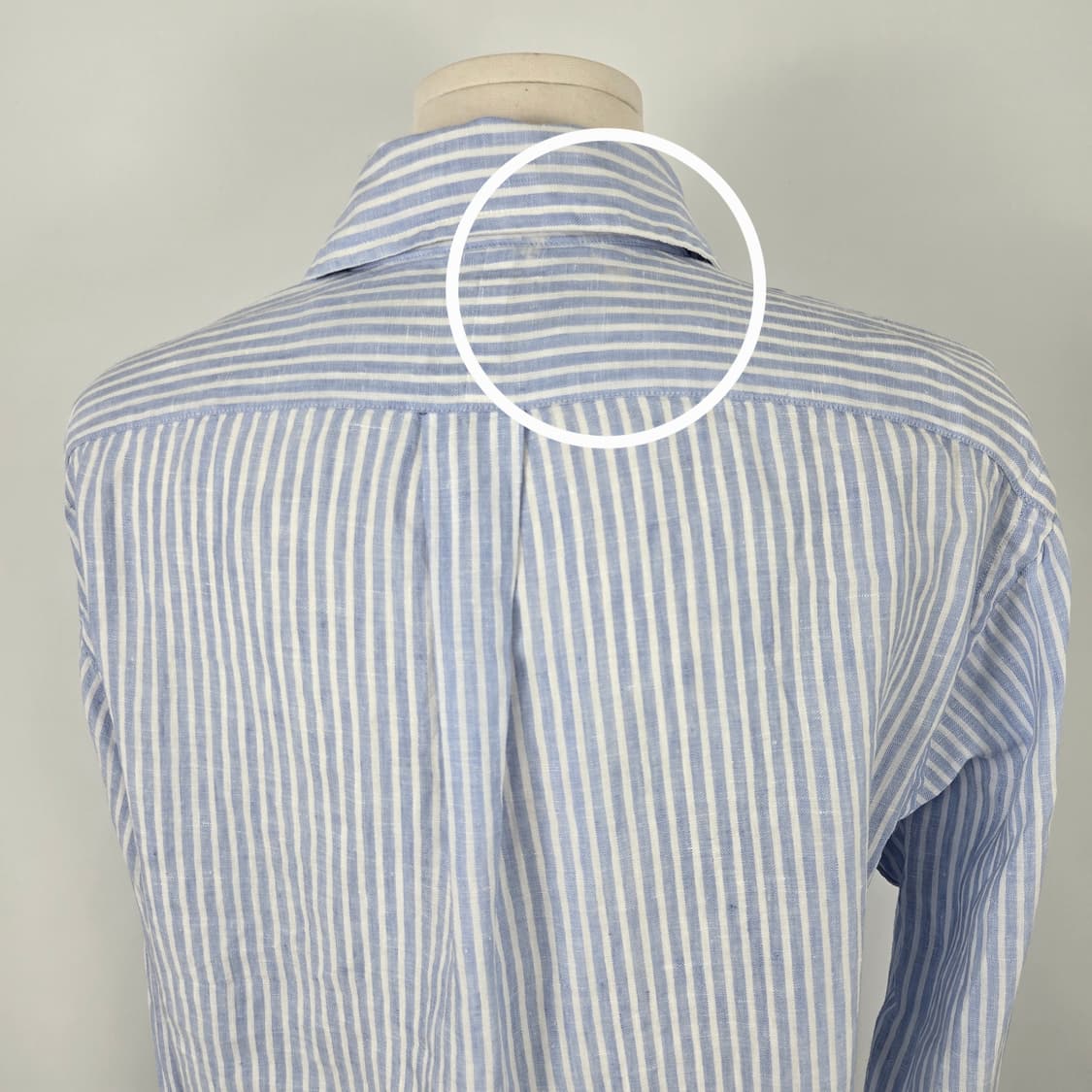 0068.폴로 랄프로렌  스트라이프린넨 셔츠 블루S 상품이미지9