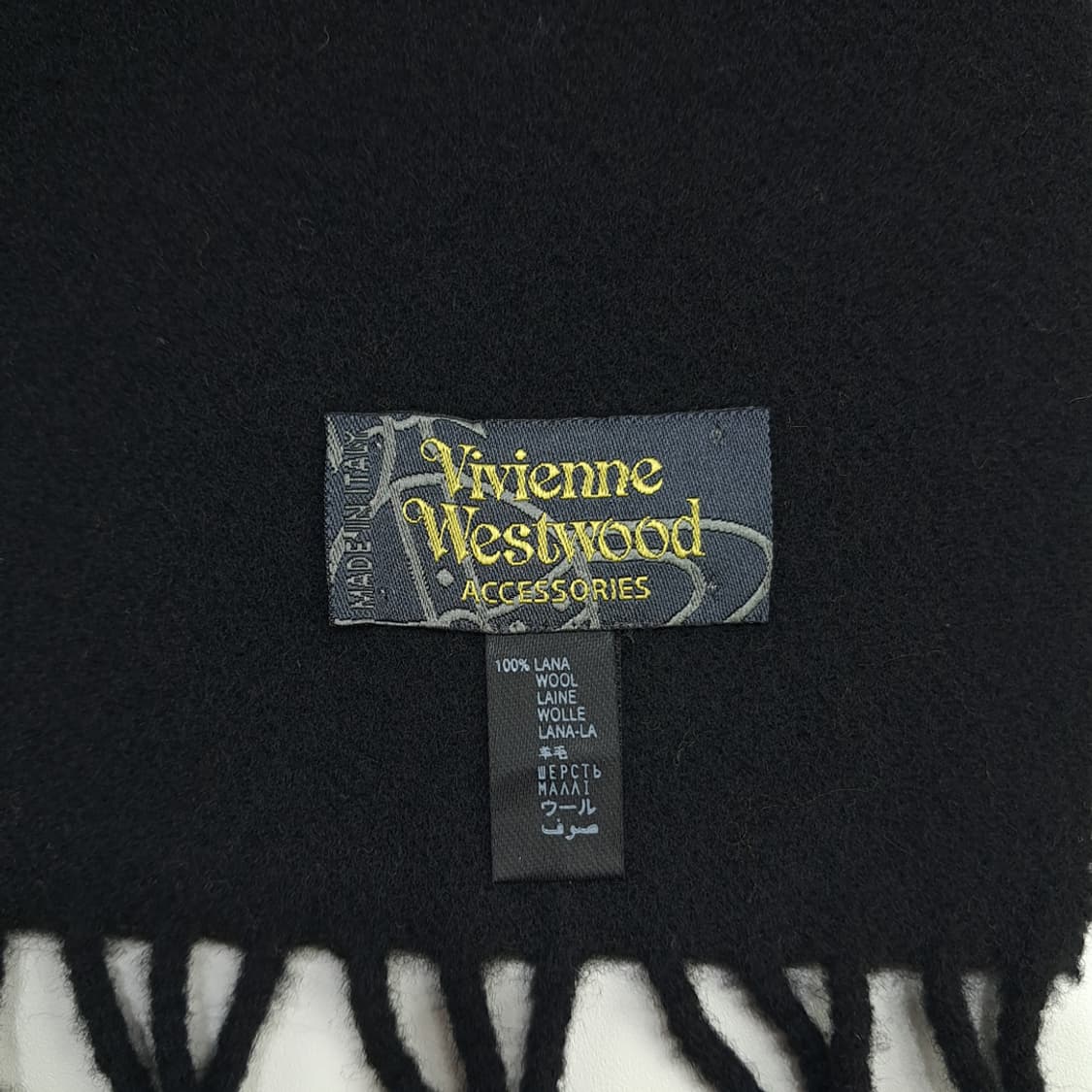MX131 비비안 웨스트우드 블랙 울 목도리 머플러 상품이미지5