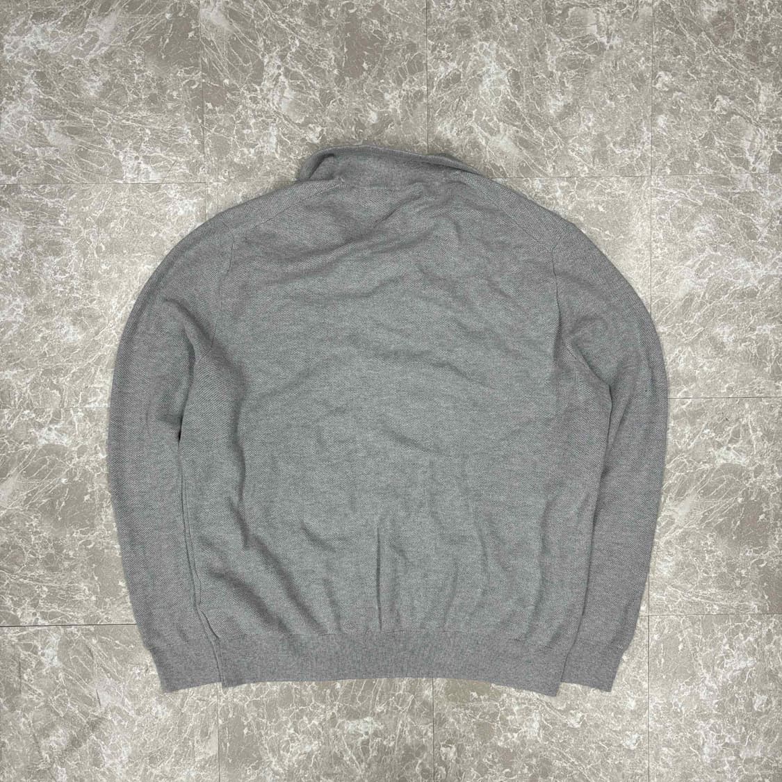 *큐알택 폴로 랄프로렌 큐알택 그레이 풀오버 하프집 코튼 니트 반집업(X 상품이미지3