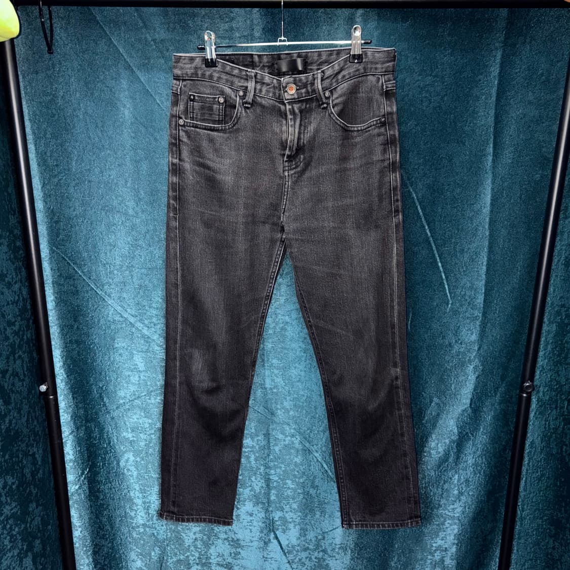 (30) 플랙X 10주년 프리미엄 크롭 블랙 데님 팬츠 상품이미지1