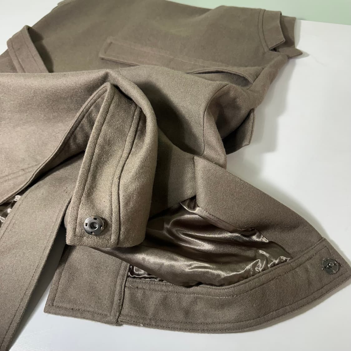 2 우먼M 마크바이 마크제이콥스 카키그레이 슬리브리스 울자켓 상품이미지6