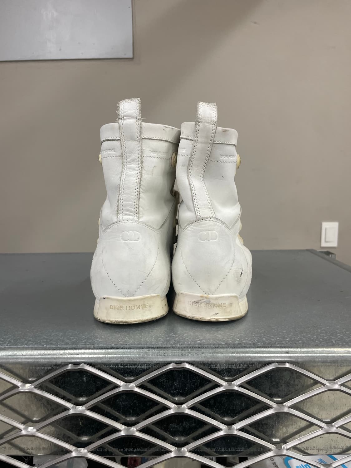 디올 옴므 09SS 올 화이트 하이탑 EU41 상품이미지3