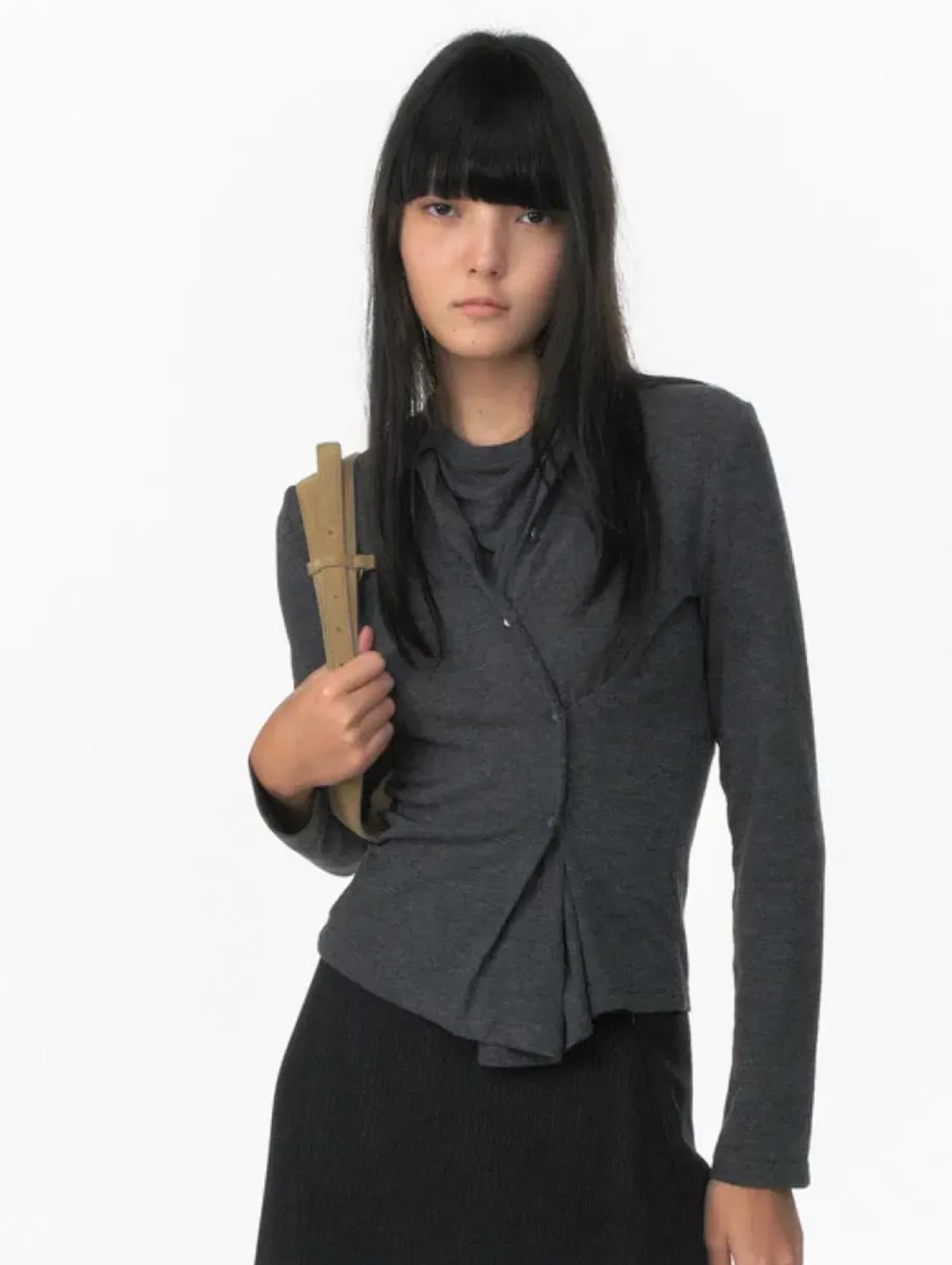 리포스 랩가디건 티셔츠 차콜 M 상품이미지1