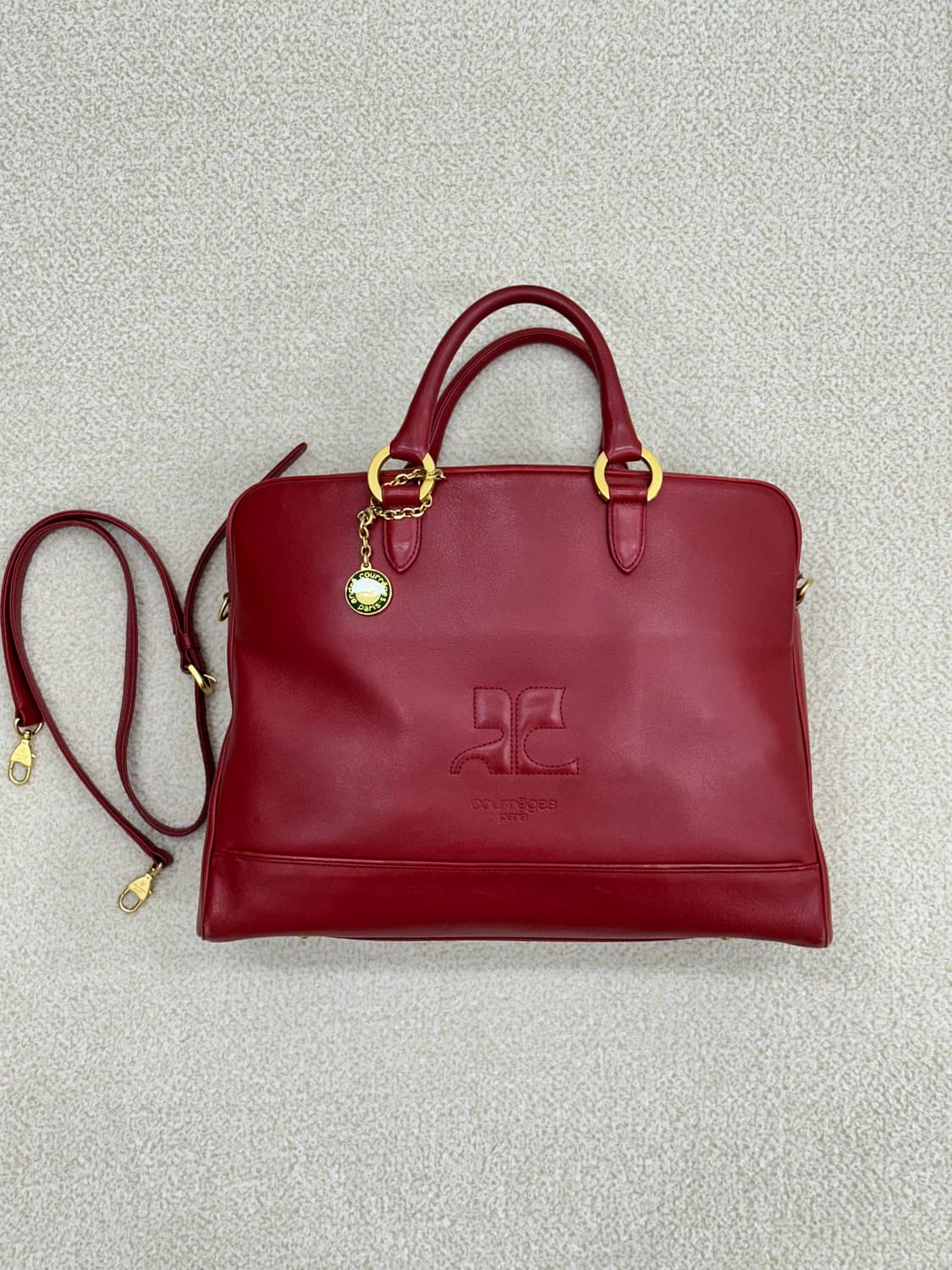 꾸레쥬 레드 핸드백 상품이미지1