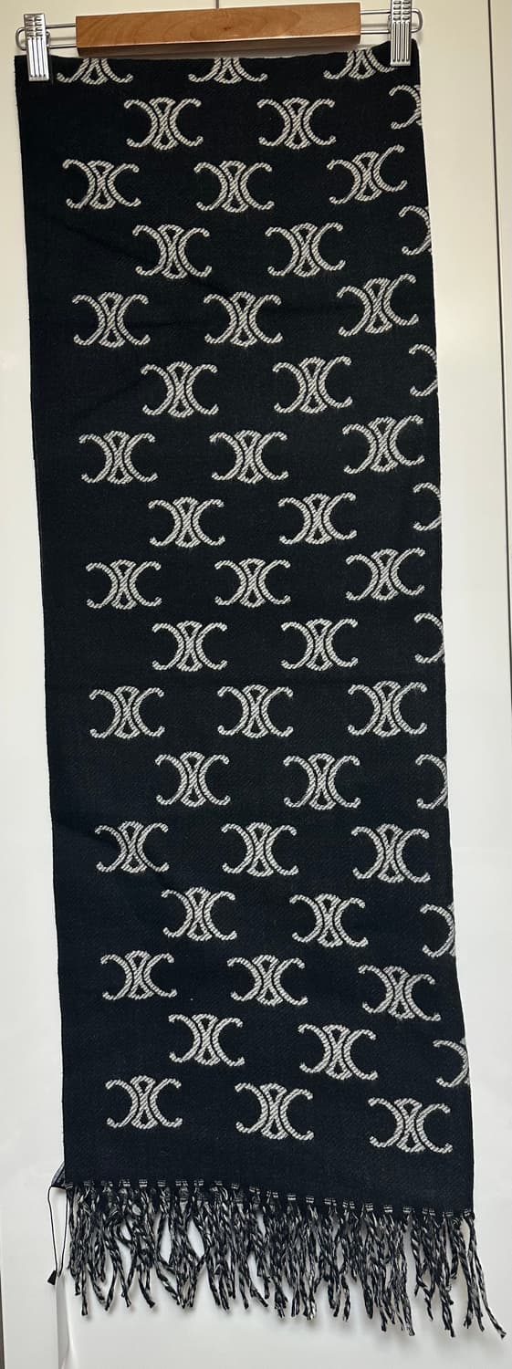 셀린느 트리오페 블랙 캐시미어머플러 남여공용 상품이미지2