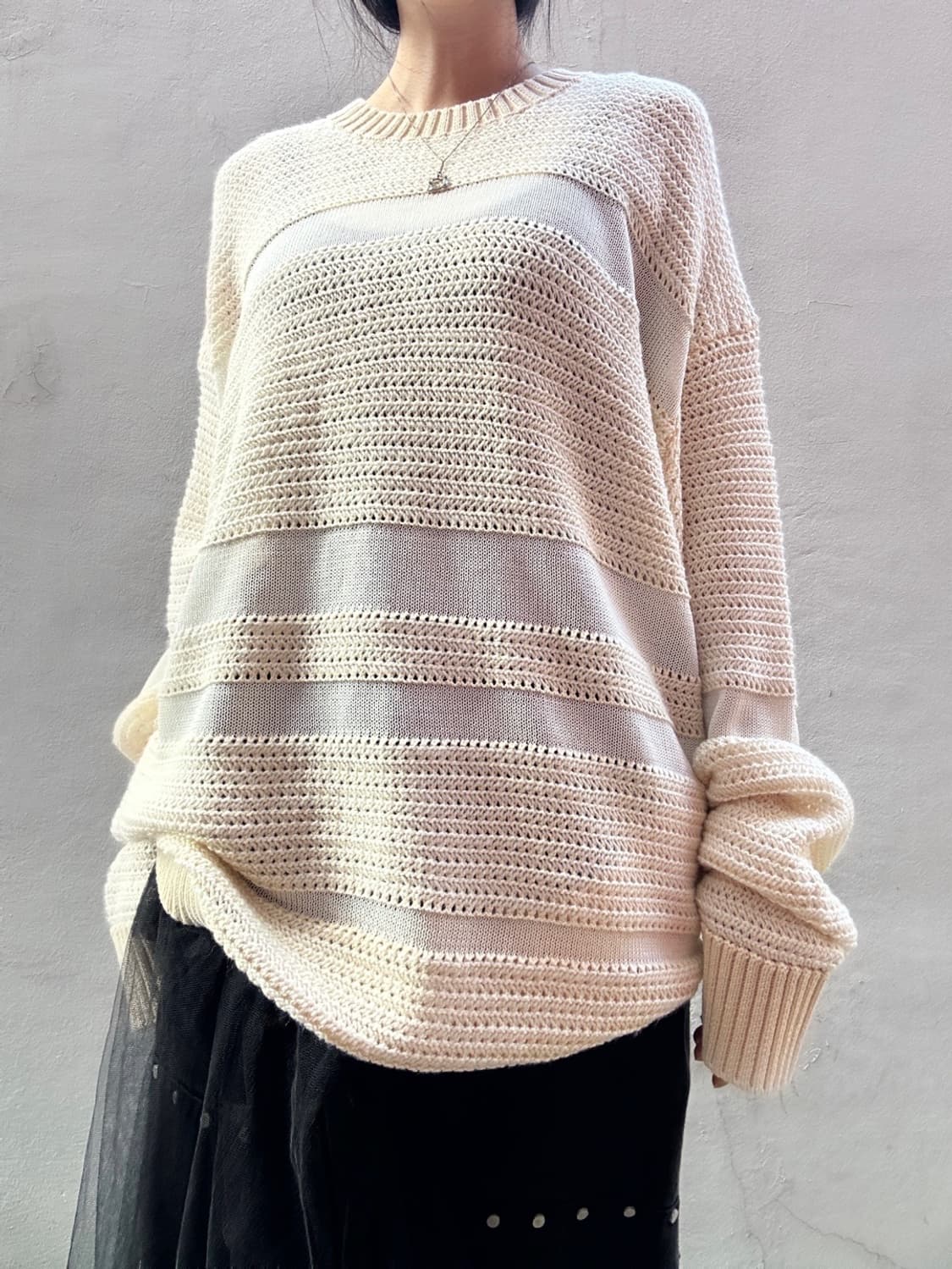 Net pennel loose knit / ivory 상품이미지5