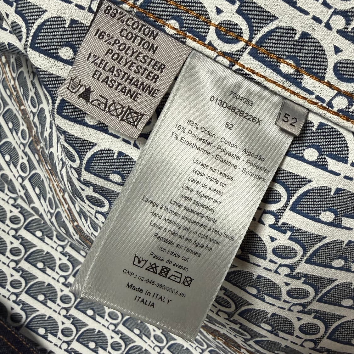 [S+급/52] 디올 오블리크 데님 트러커 청자켓 상품이미지6