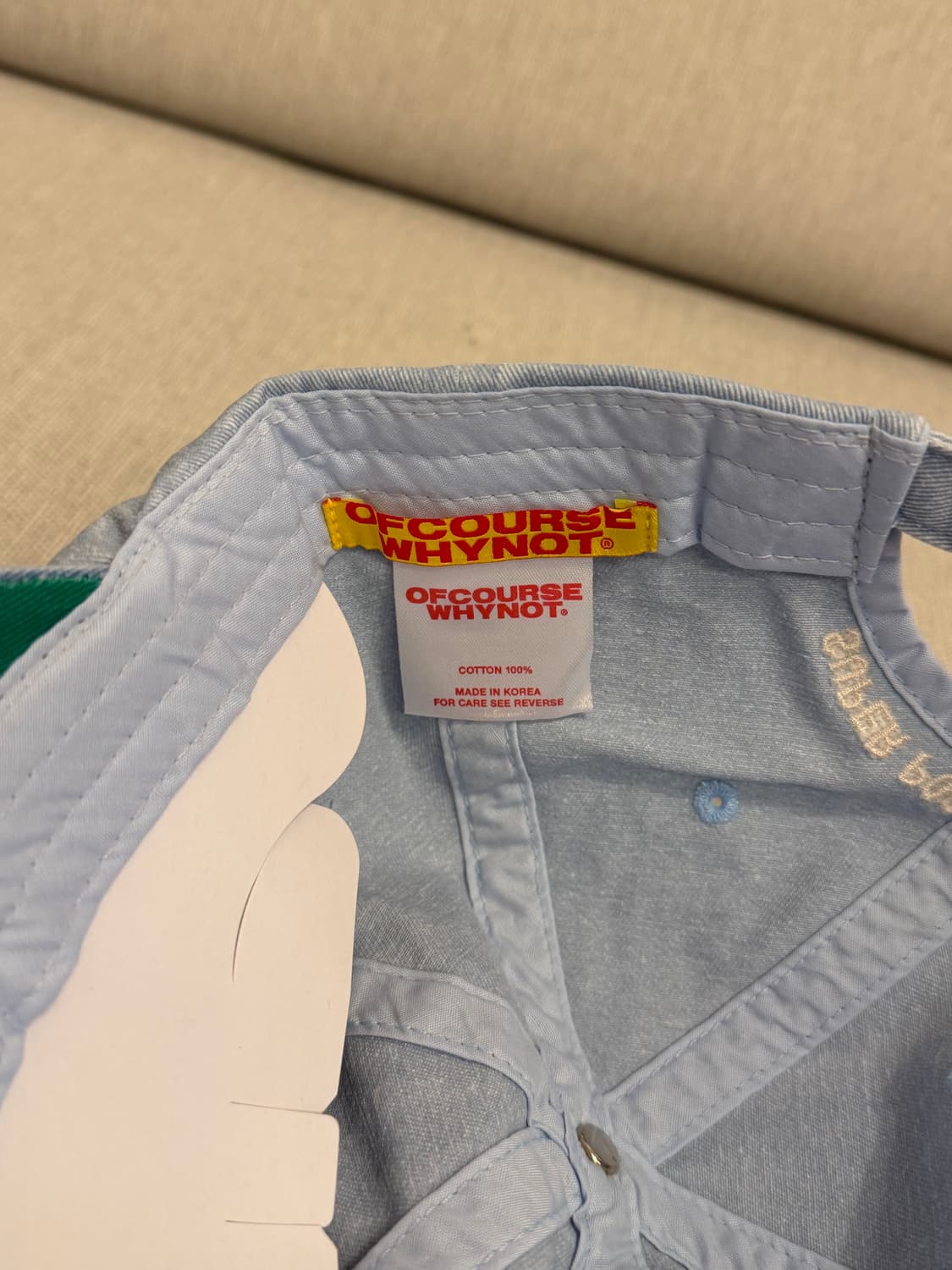 [새제품] 오브콜스와이낫 데님 모자 볼캡 정가 48,000원 상품이미지7