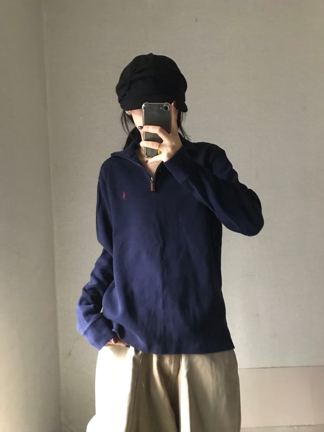 폴로 네이비 버건디포니 반집업 상품이미지1