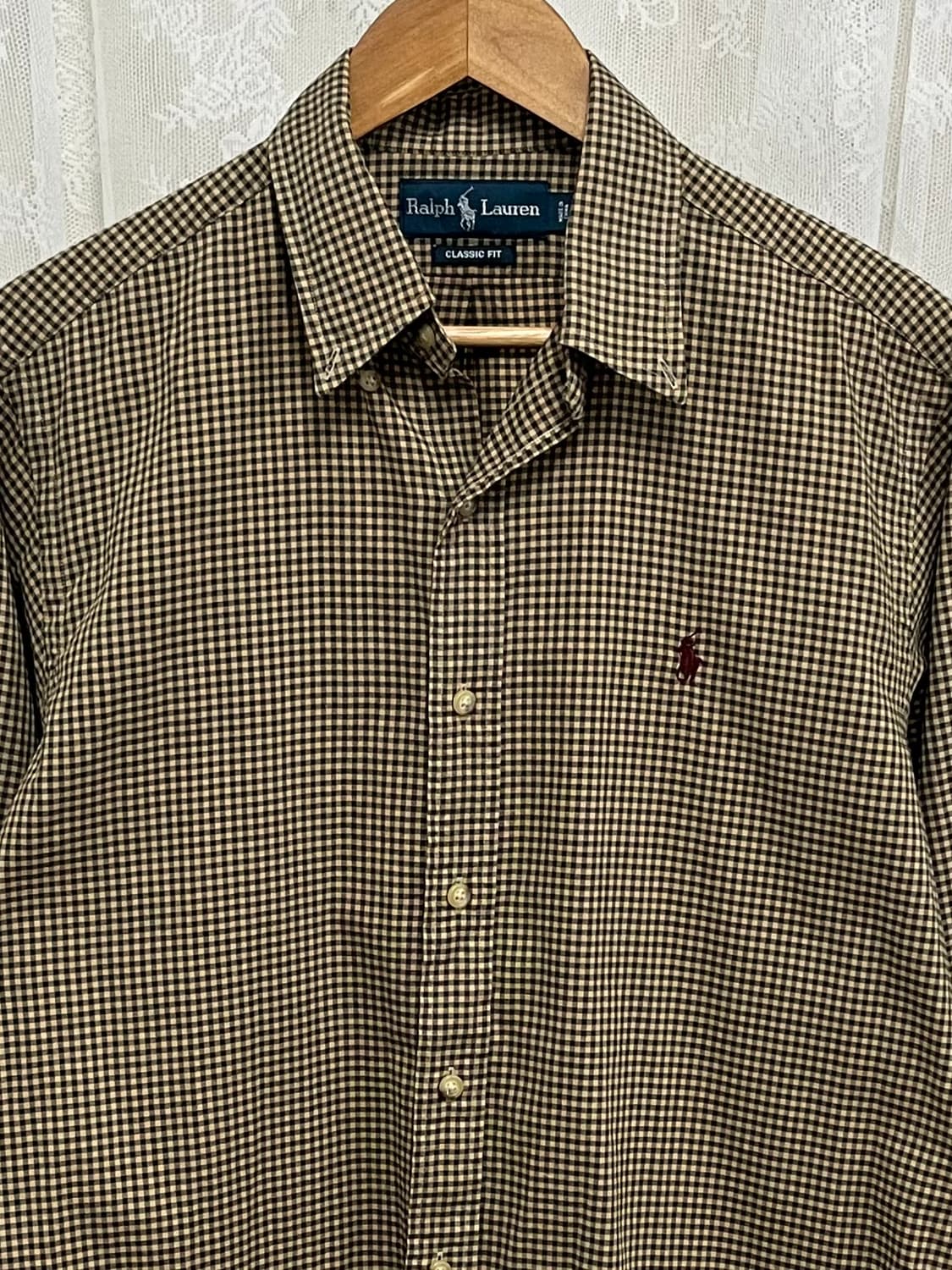M) 폴로 랄프로렌 클래식핏 체크 셔츠 베이지 상품이미지3