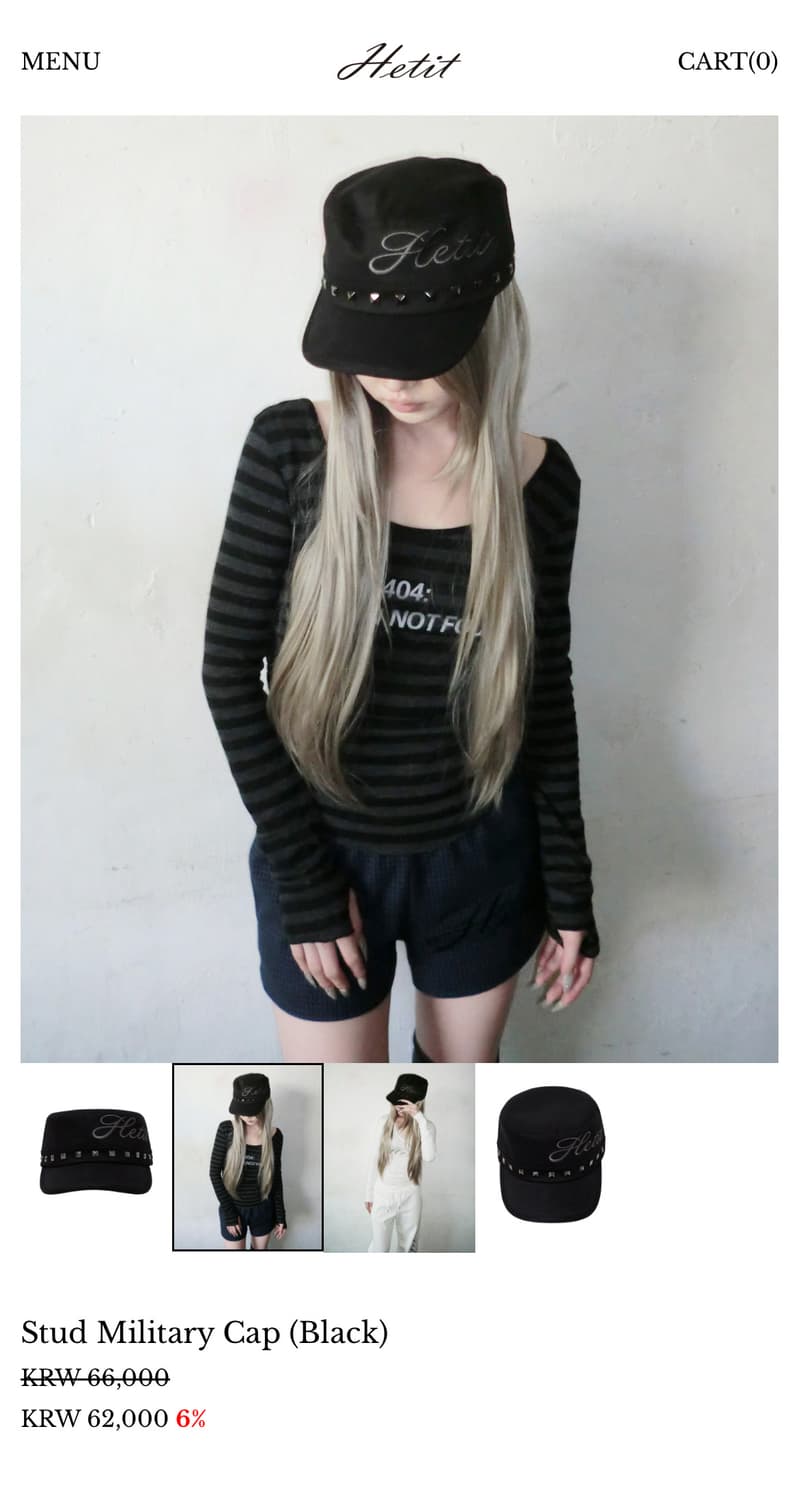 헤티 스터드 밀리터리 캡 상품이미지6