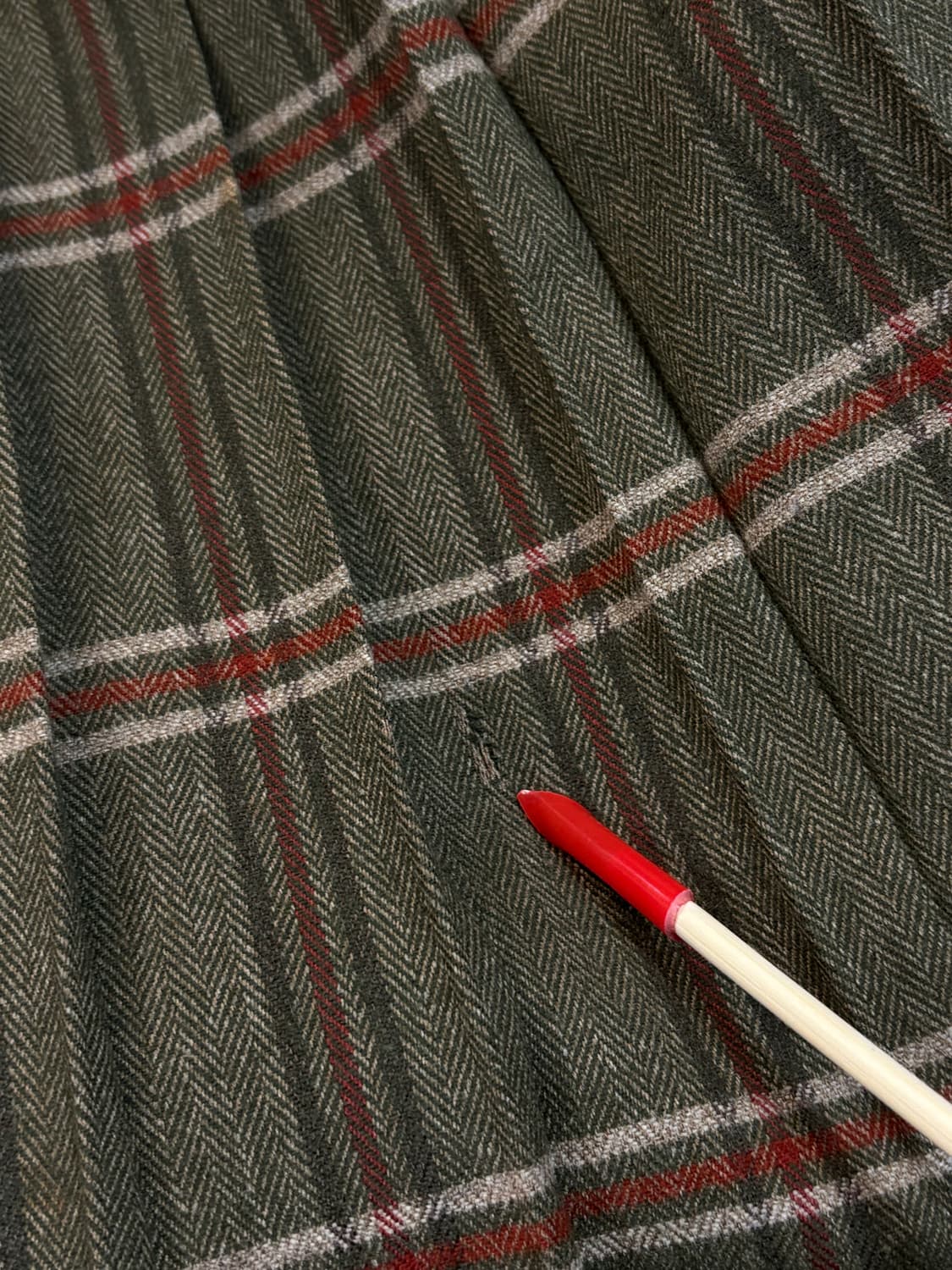 빈티지 체크 타탄 플리츠 롱 스커트 상품이미지4