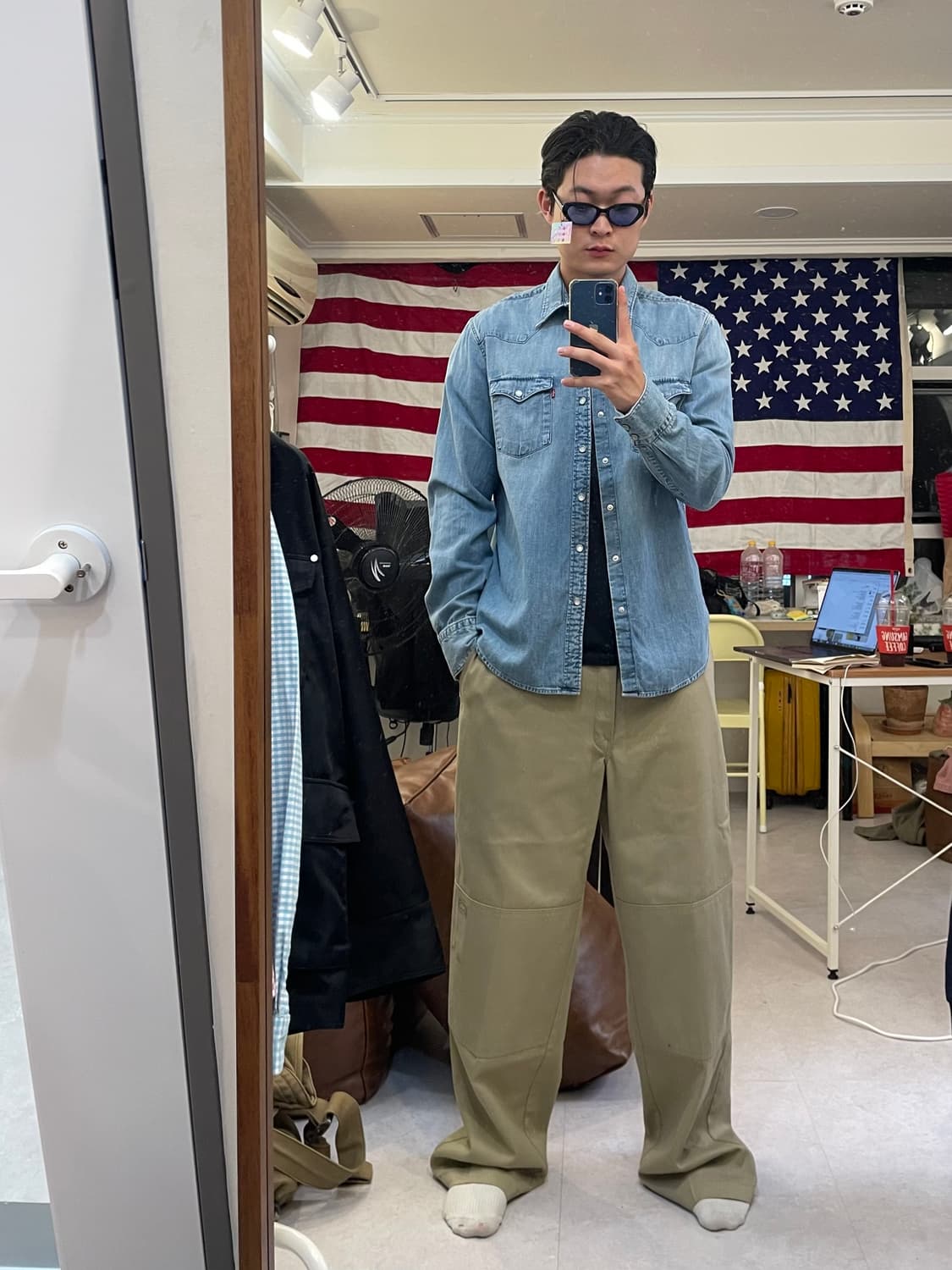 [Levi’s] 웨스턴 데님셔츠 (연청) 상품이미지3