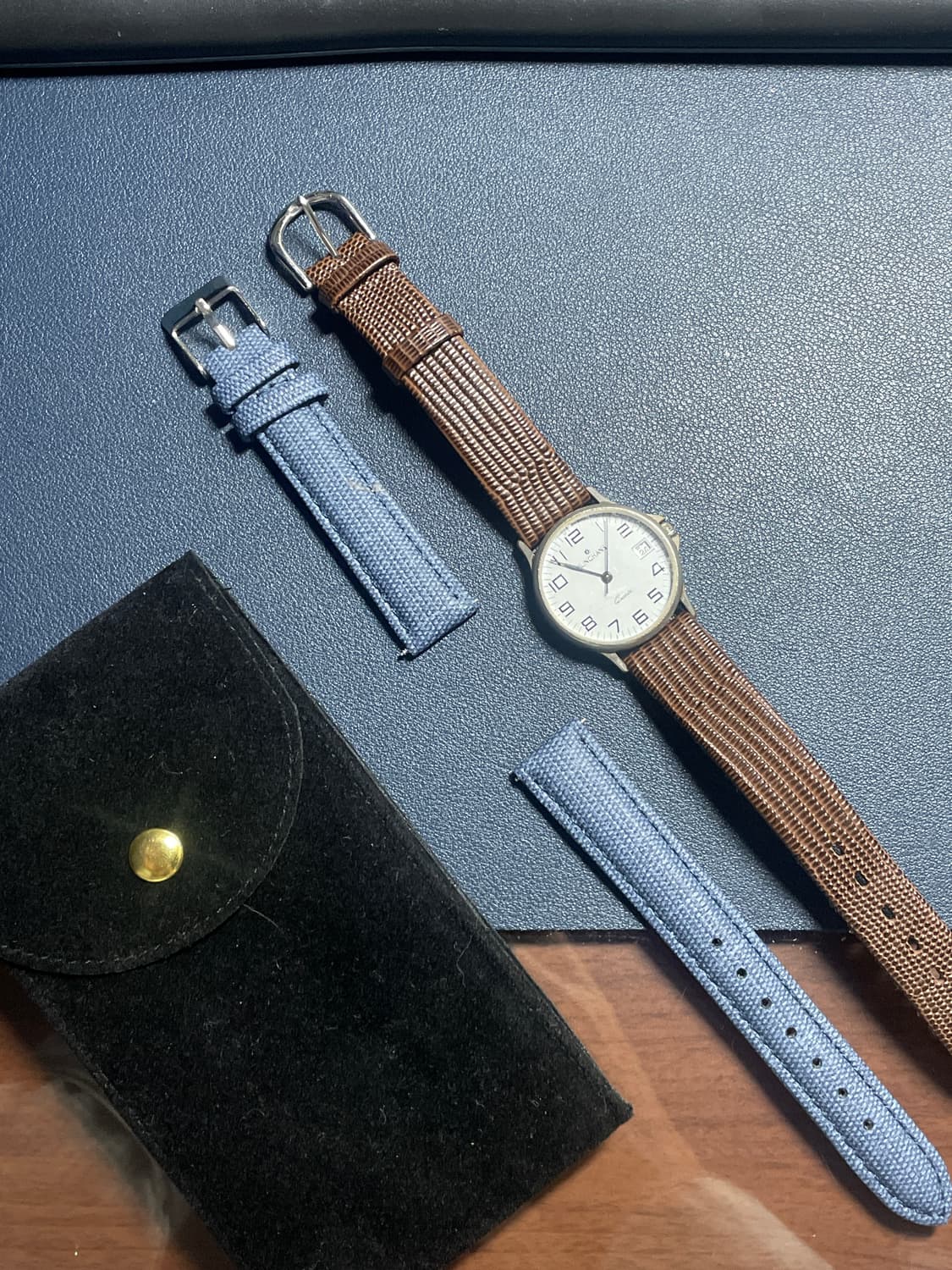 빈티지 융한스 쿼츠 레더 시계 상품이미지8