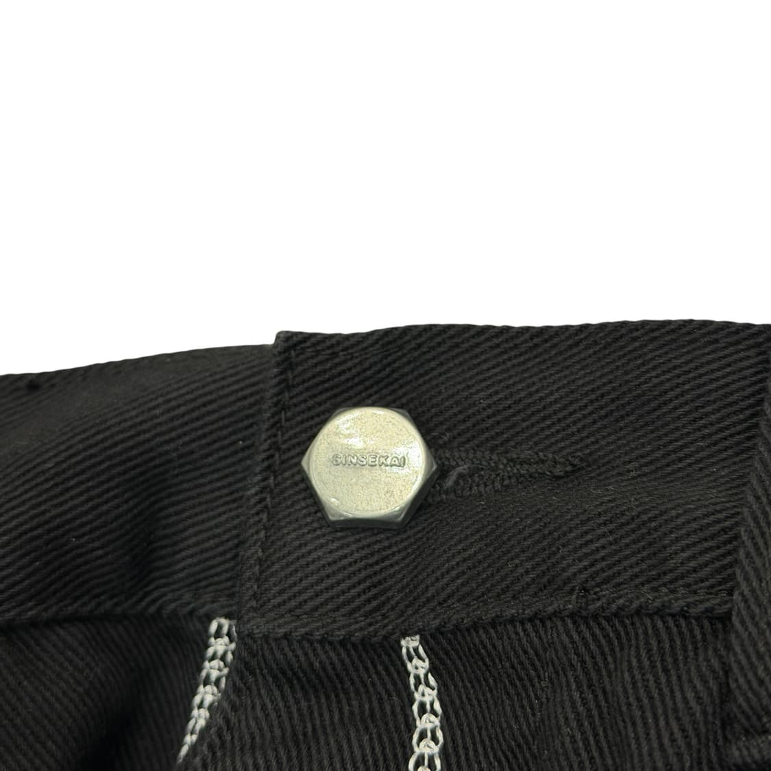 떠그 클럽 체인 스티치 데님 팬츠 블랙 1 상품이미지3