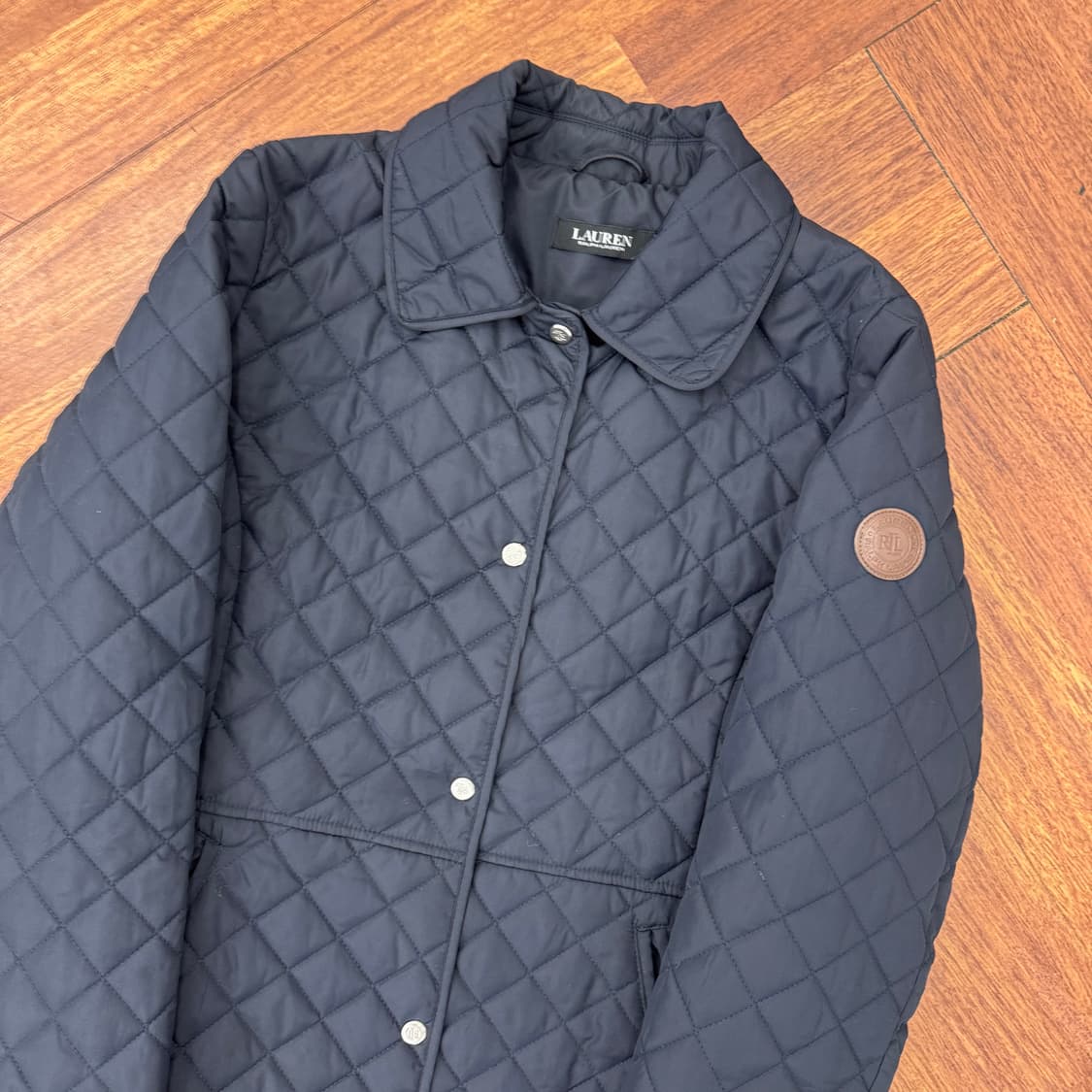 여성용 S 폴로 랄프로렌 네이비 퀼티드 자켓  상품이미지3
