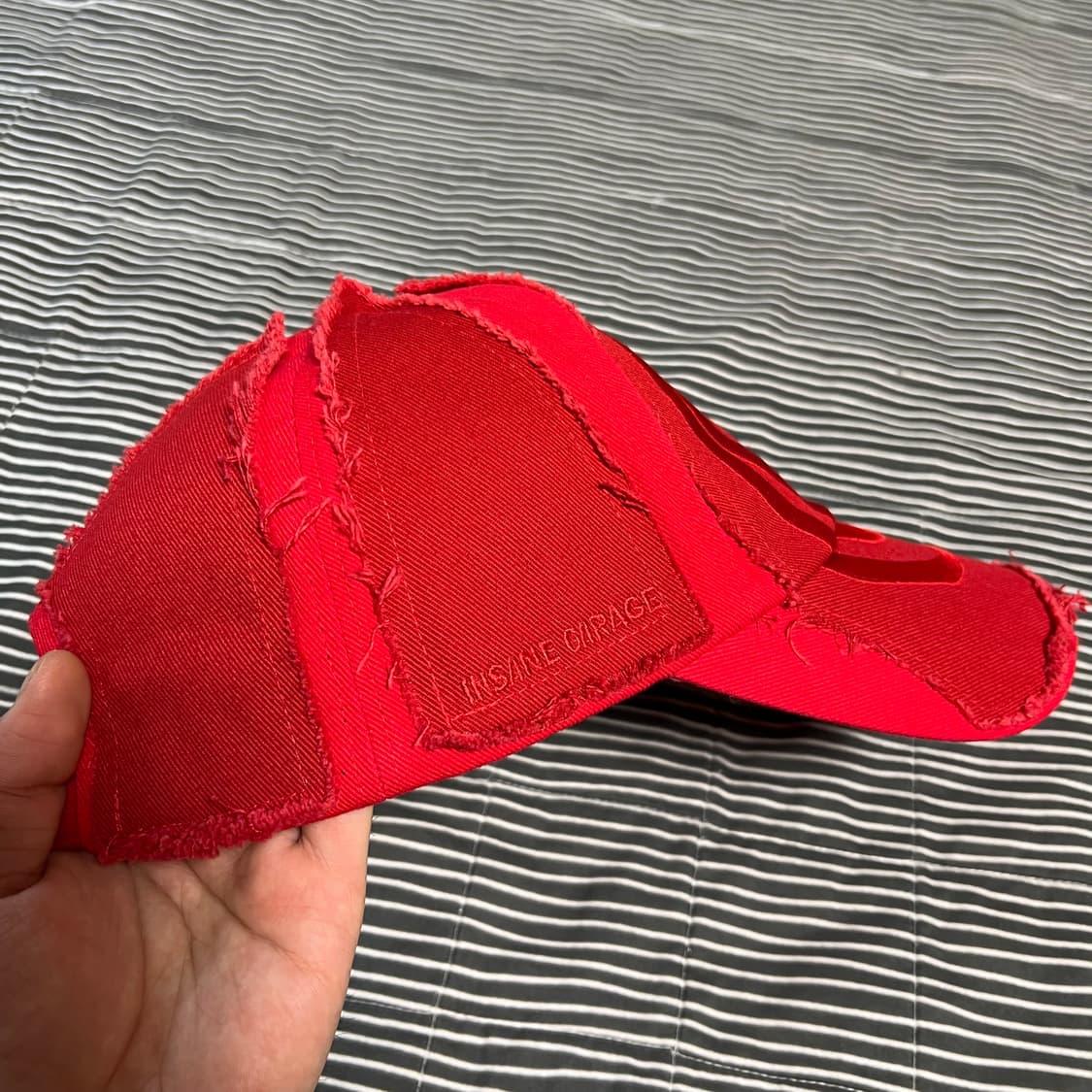 인세인개러지 X 노우웨이브 그런지 볼캡 레드 상품이미지4