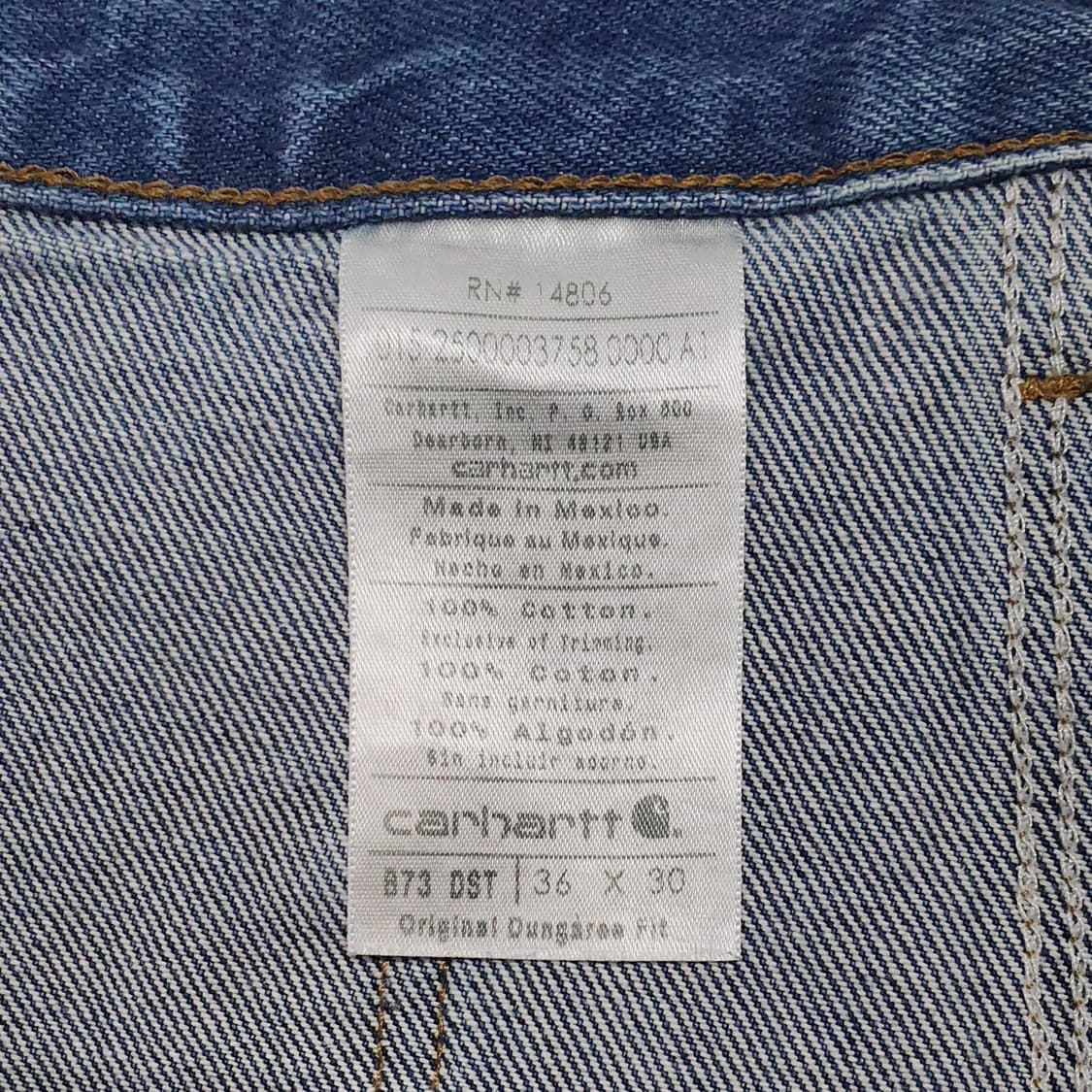 칼하트 더블니 데님 B73 36 (34~36) 오리지널 덩가리 핏 상품이미지8