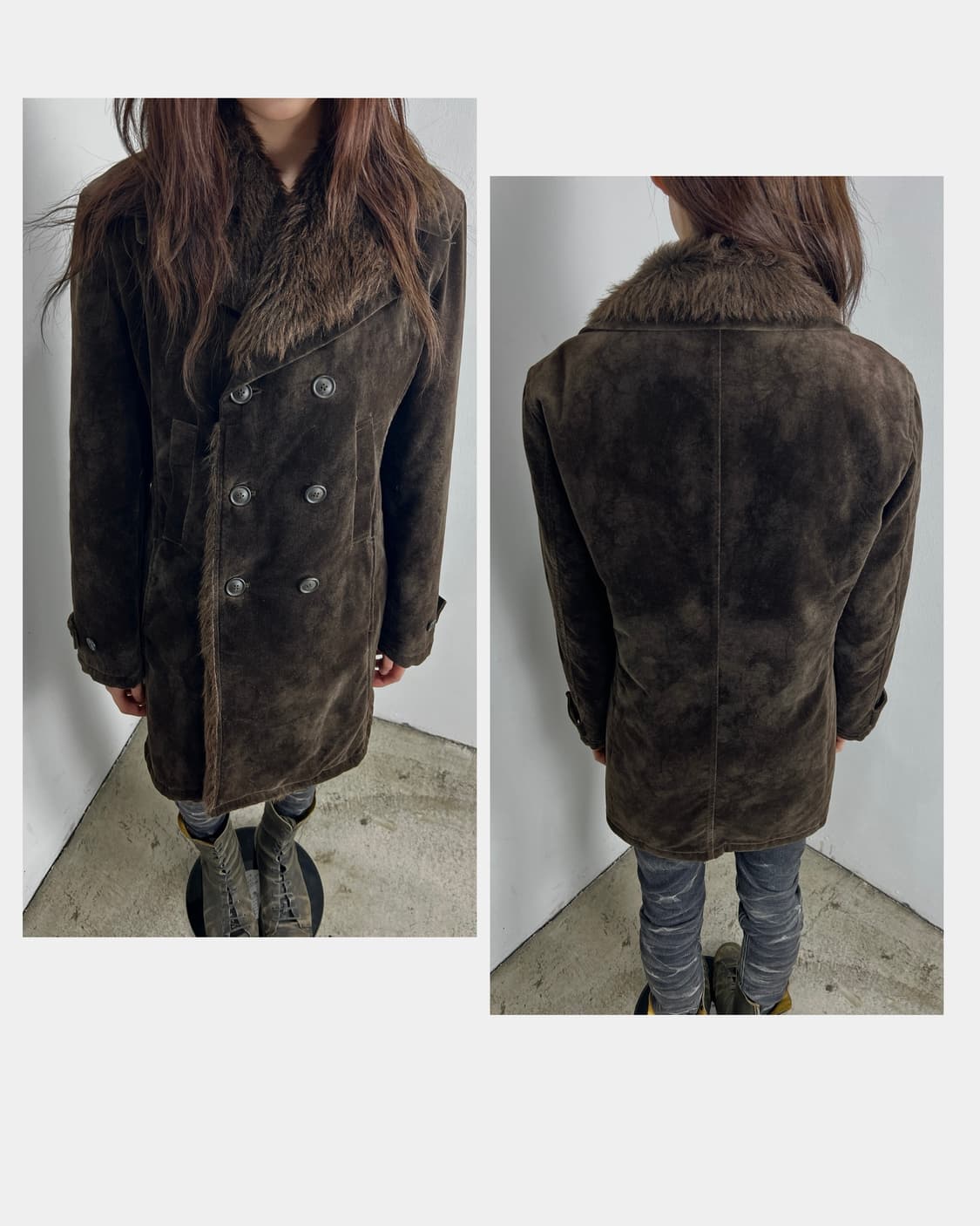 토네이도 마트 (Tornado Mart) 벨루어 퍼 트리밍 코트 상품이미지1