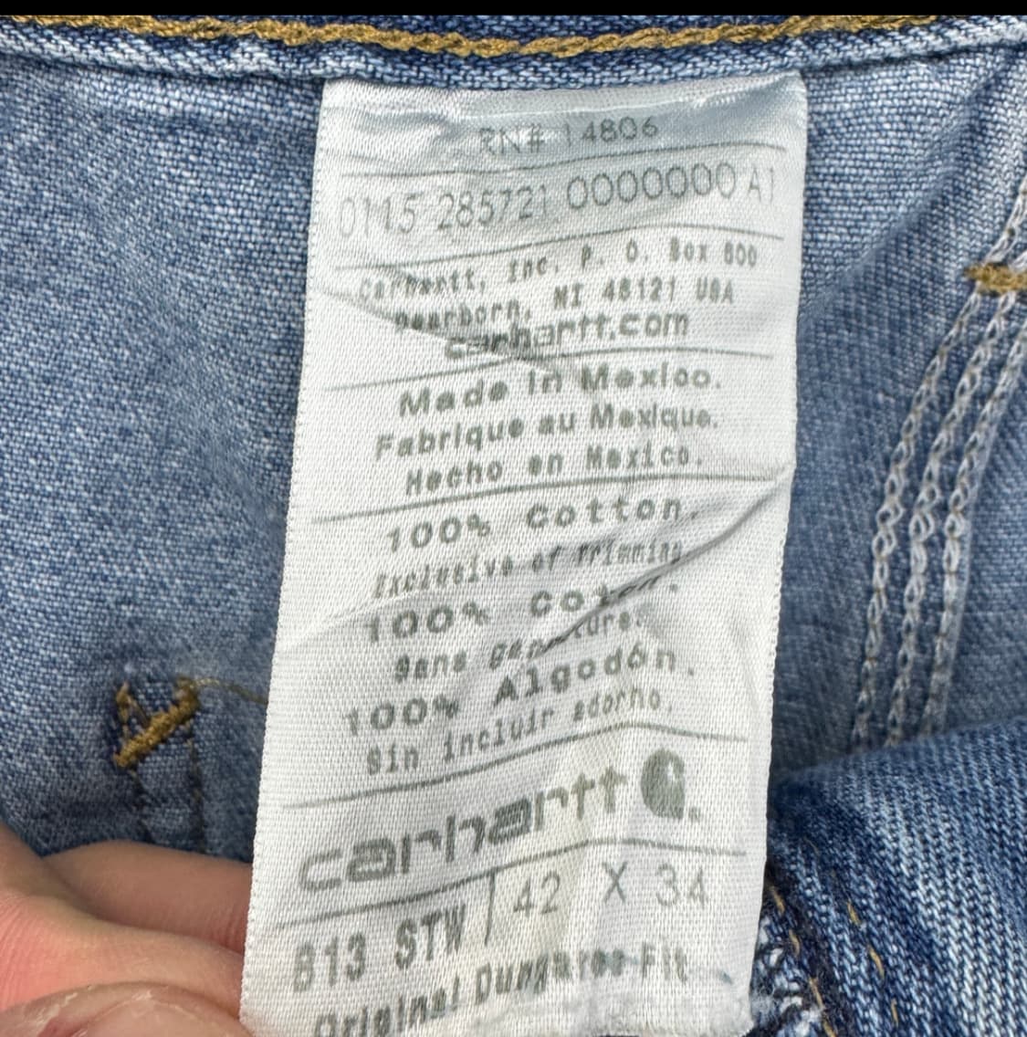 칼하트 og 가죽패치 카펜더 와이드 워크팬츠  상품이미지3