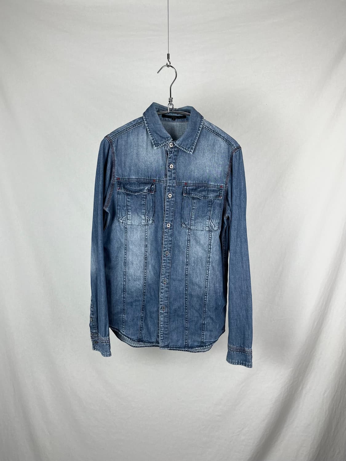 Vintage 레드 스티치 데님 셔츠 상품이미지1