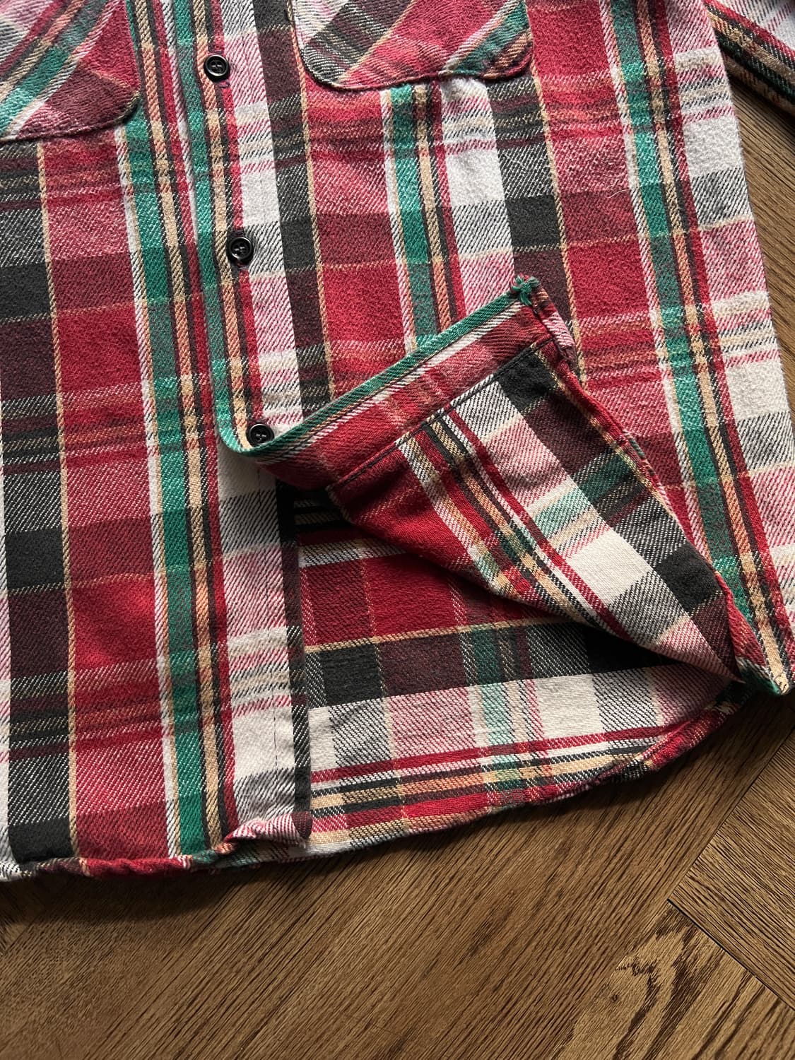 [M]90's USA 빈티지 플란넬 체크셔츠 상품이미지5