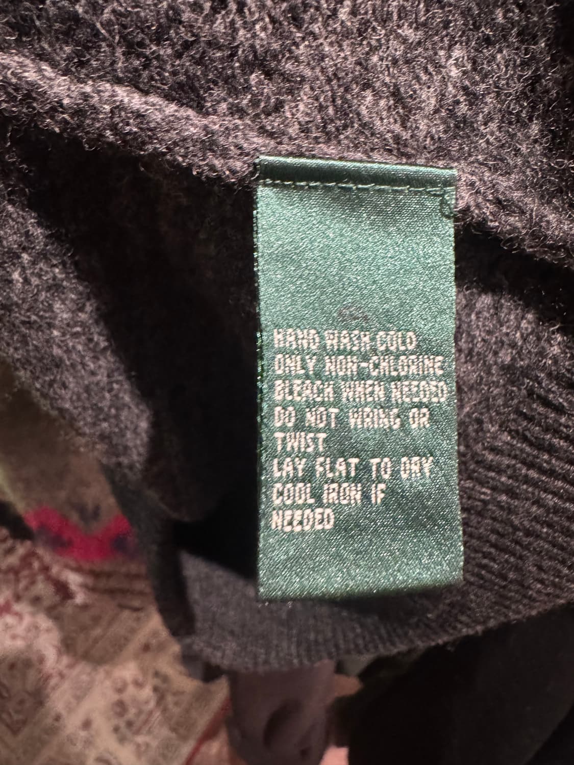 폴로 랄프로렌 빈티지 폴로 램스울  그레에 헤링본 니트집업 가디건 L 상품이미지5