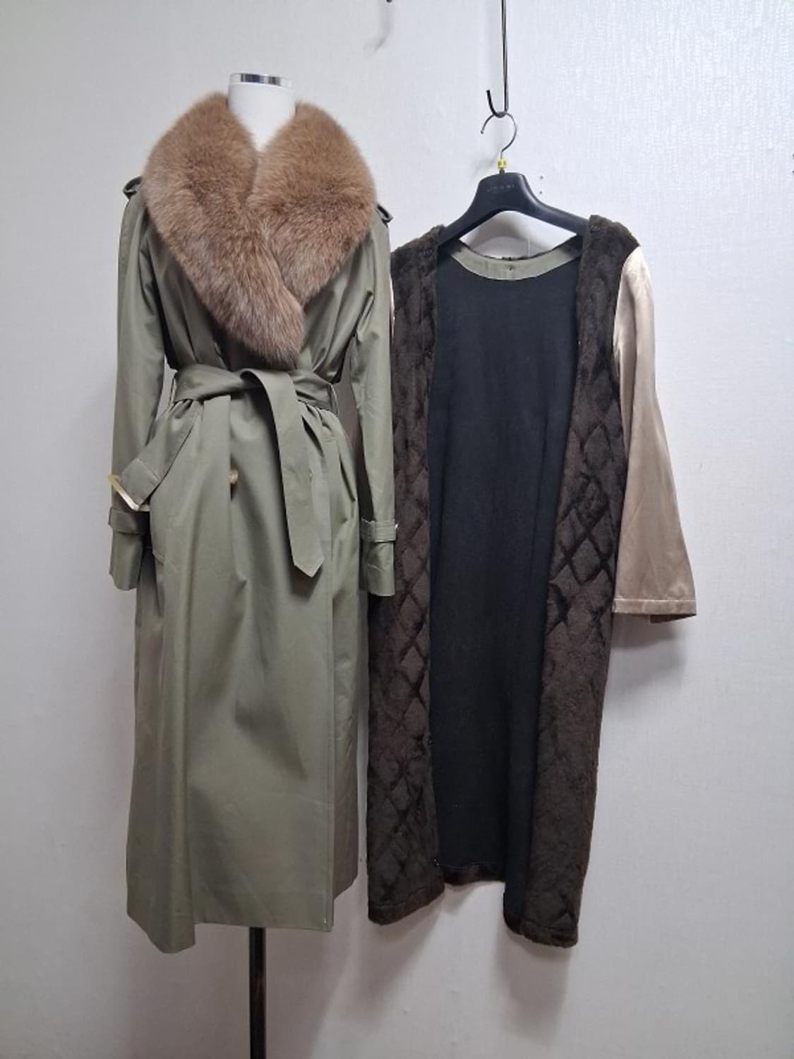 COJANA F폭스카라 카키색 롱트렌치코트 내피탈부착 5566적당
 상품이미지1